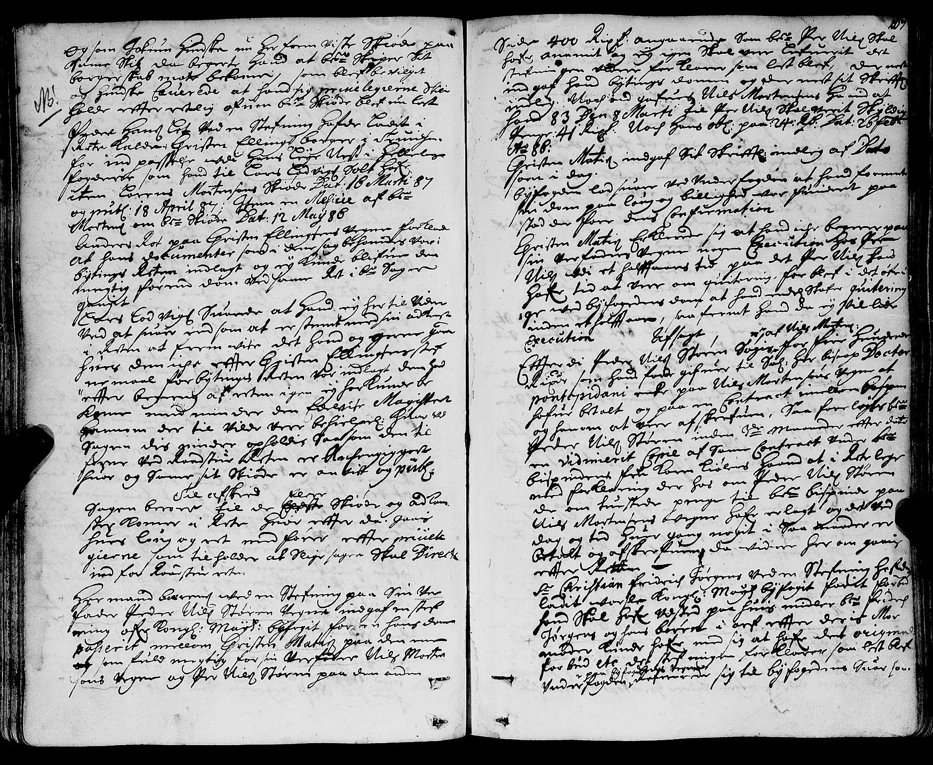 Trondheim magistrat, SAT/A-4372/A/Aa/L0005: Rådstueprotokoller, 1688-1692, p. 107