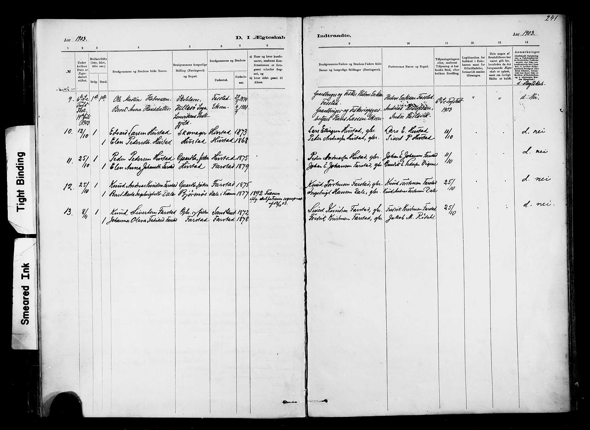 Ministerialprotokoller, klokkerbøker og fødselsregistre - Møre og Romsdal, AV/SAT-A-1454/567/L0778: Parish register (official) no. 567A01, 1881-1903, p. 241