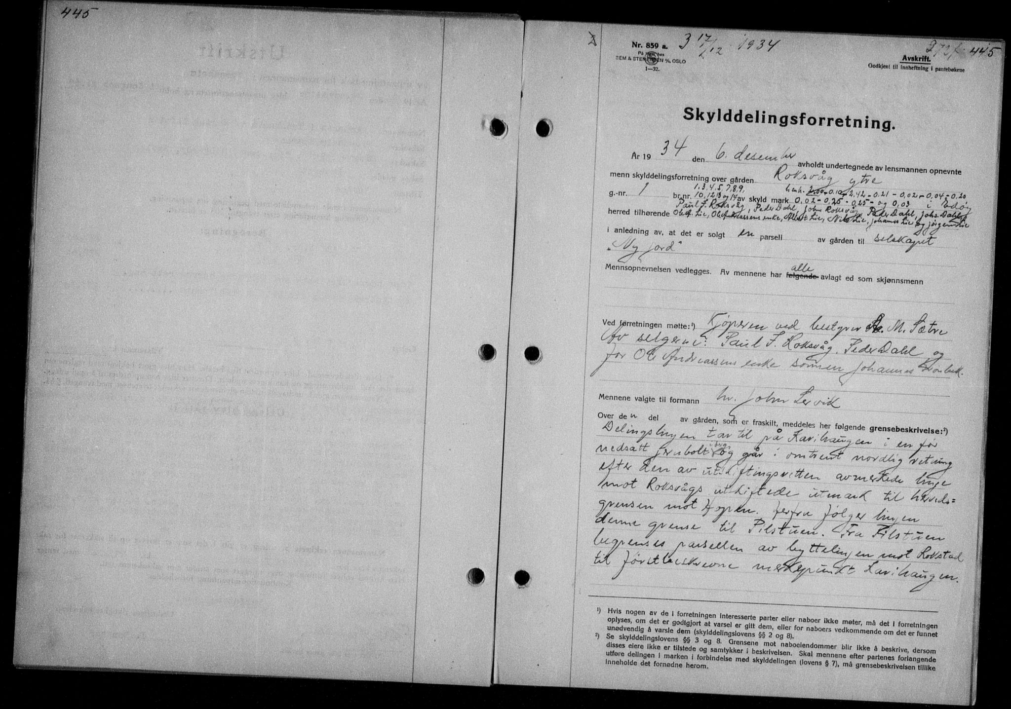 Nordmøre sorenskriveri, AV/SAT-A-4132/1/2/2Ca/L0082: Mortgage book no. 72, 1934-1934, Deed date: 17.12.1934