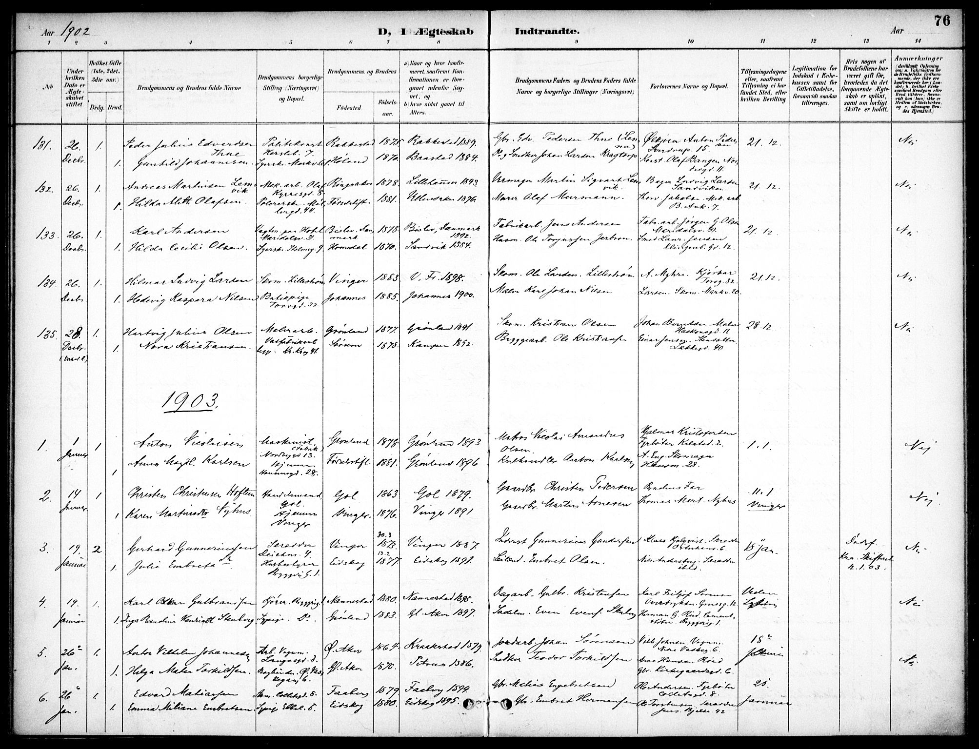 Jakob prestekontor Kirkebøker, SAO/A-10850/F/Fa/L0006: Parish register (official) no. 6, 1895-1908, p. 76
