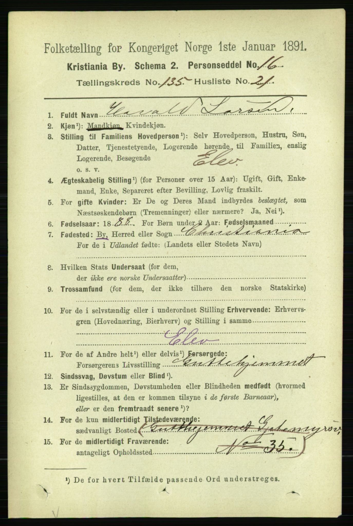 RA, 1891 census for 0301 Kristiania, 1891, p. 74753