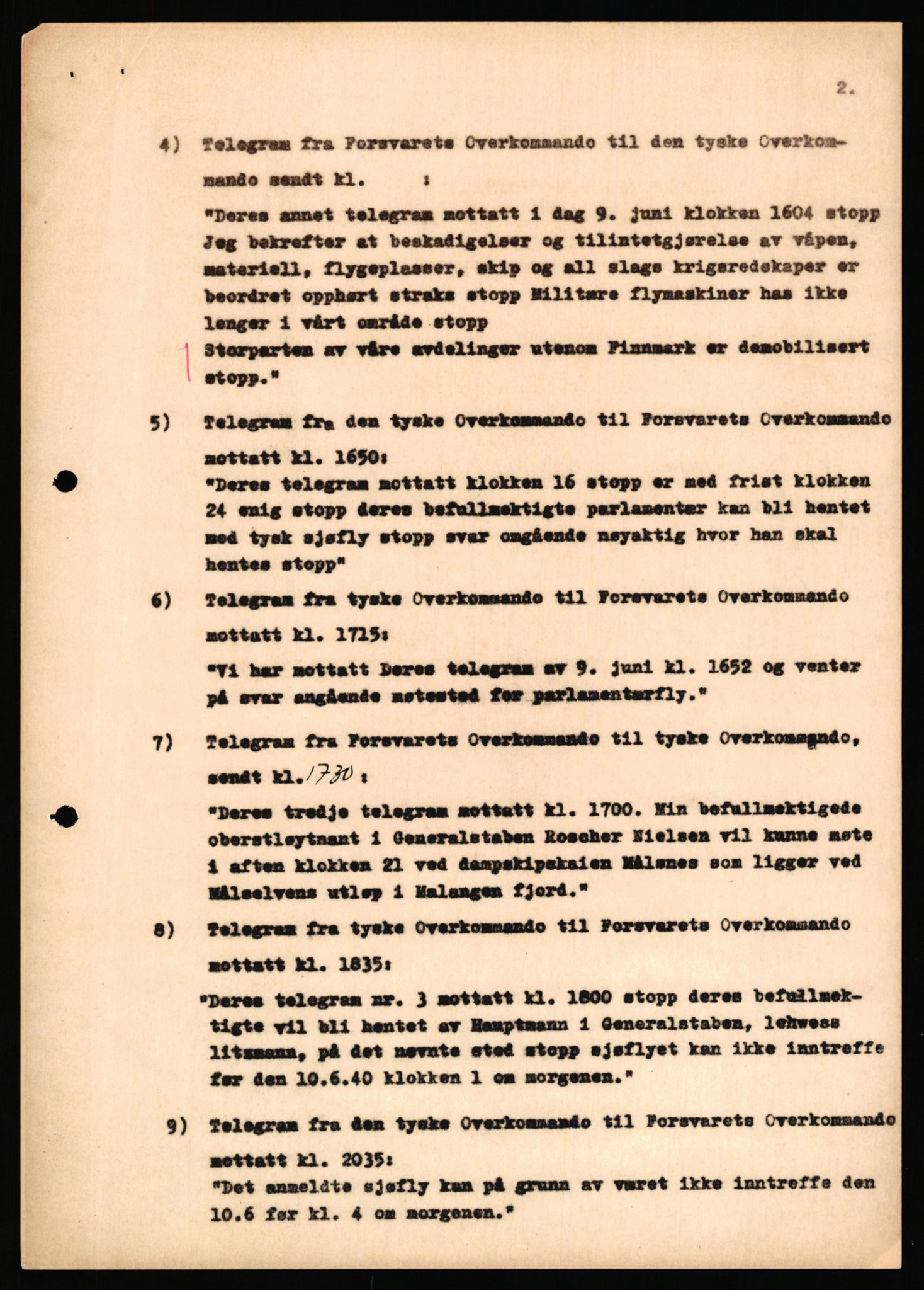 Forsvaret, Forsvarets krigshistoriske avdeling, AV/RA-RAFA-2017/Y/Yf/L0198: II-C-11-2100  -  Kapitulasjonen i 1940, 1940, p. 4