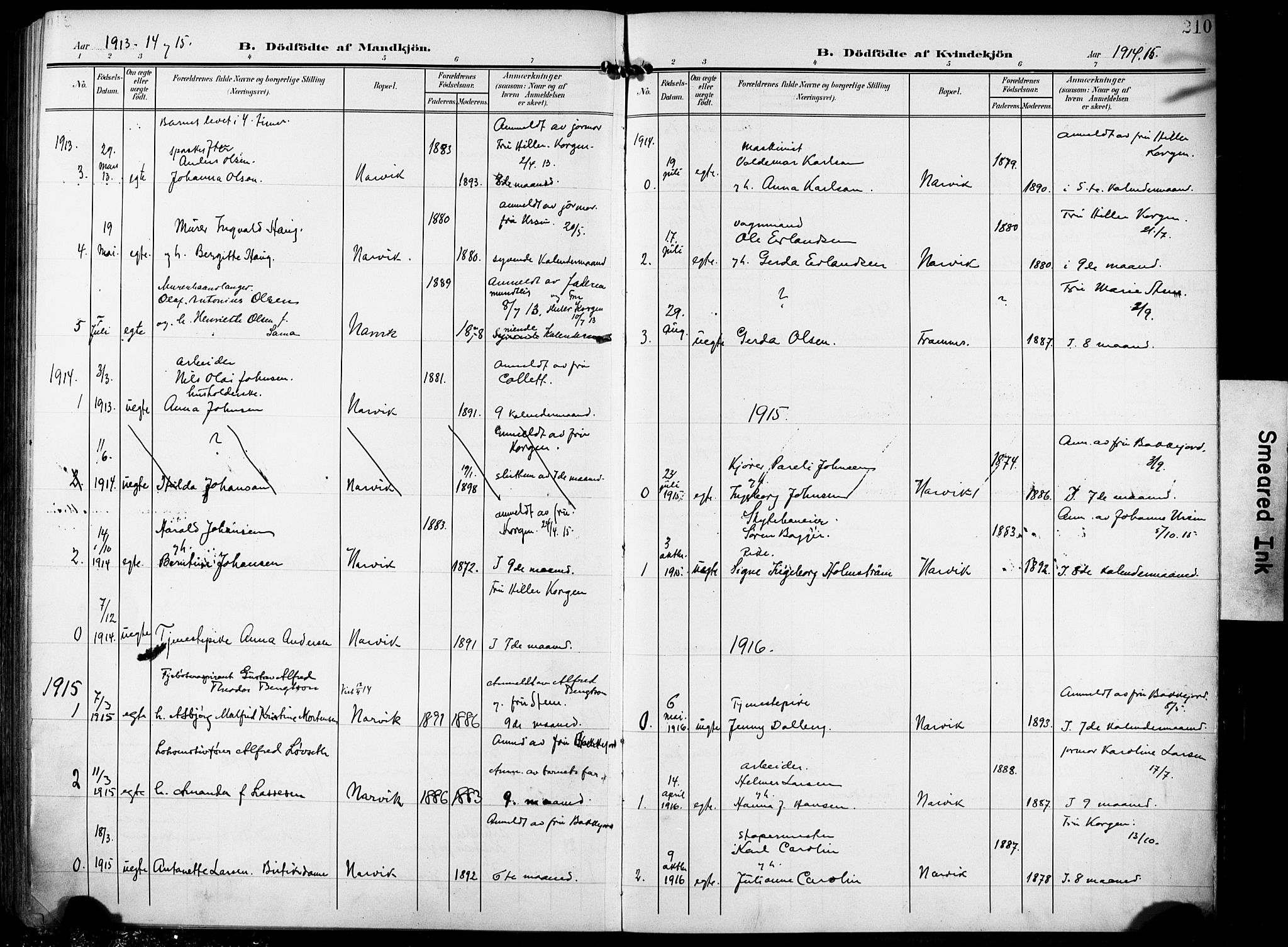 Ministerialprotokoller, klokkerbøker og fødselsregistre - Nordland, AV/SAT-A-1459/871/L0994: Parish register (official) no. 871A10, 1902-1910, p. 210