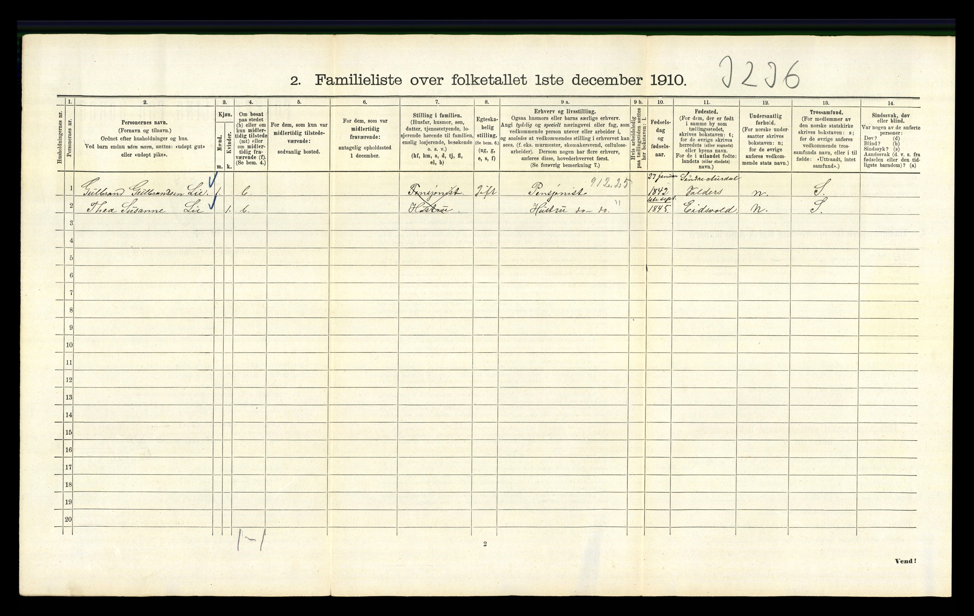 RA, 1910 census for Kristiania, 1910, p. 23398