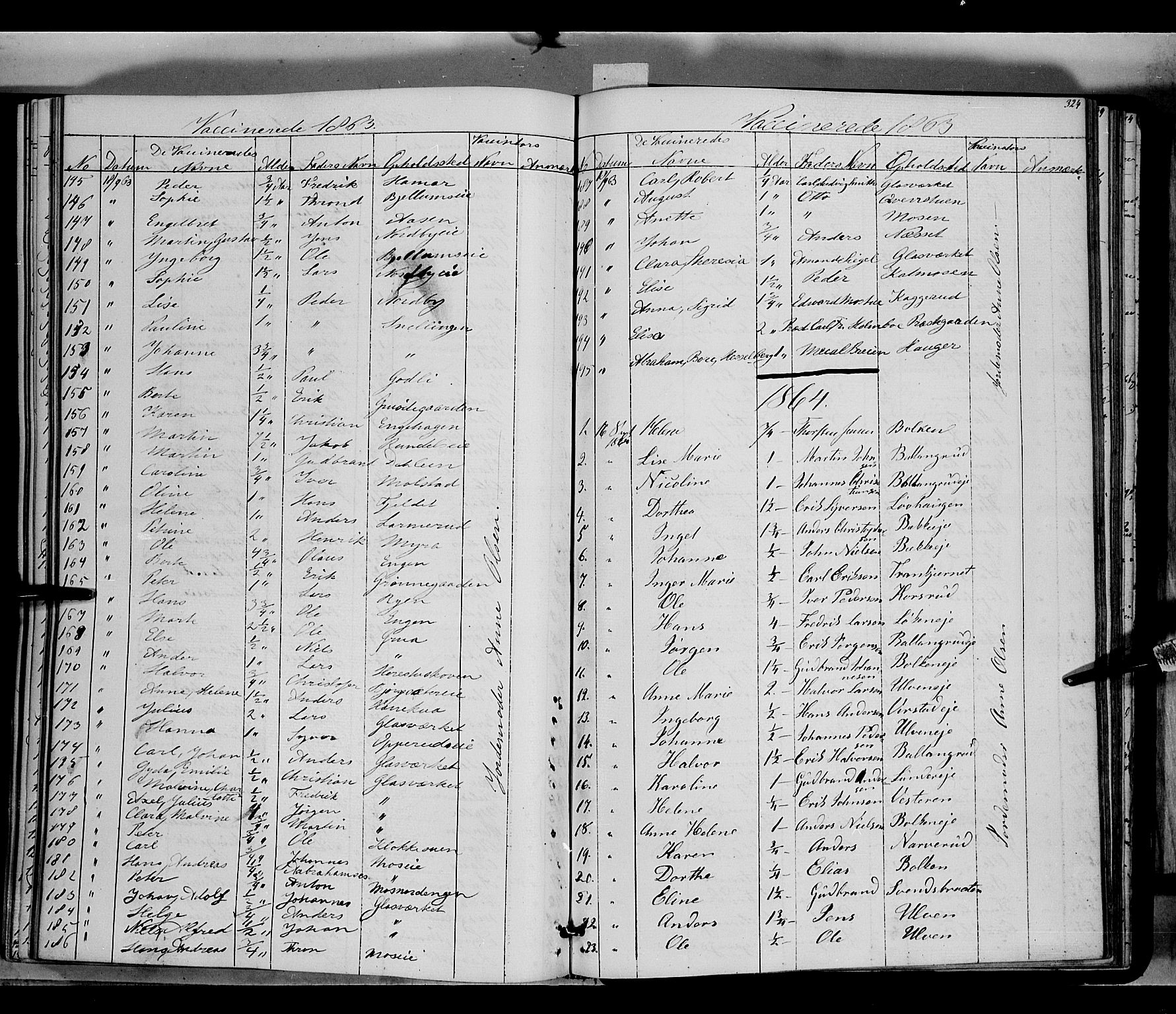 Jevnaker prestekontor, SAH/PREST-116/H/Ha/Haa/L0007: Parish register (official) no. 7, 1858-1876, p. 324