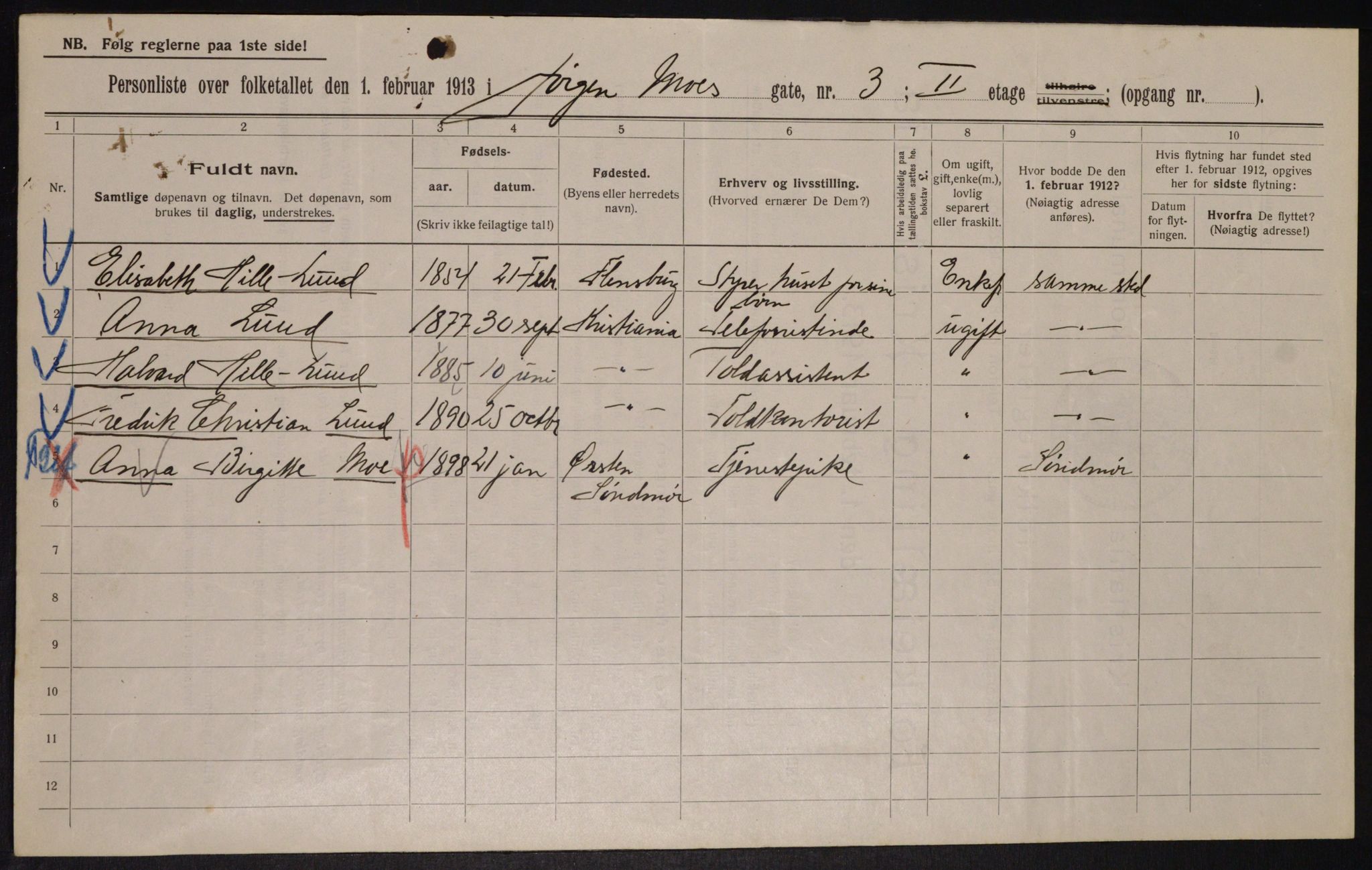 OBA, Municipal Census 1913 for Kristiania, 1913, p. 47499