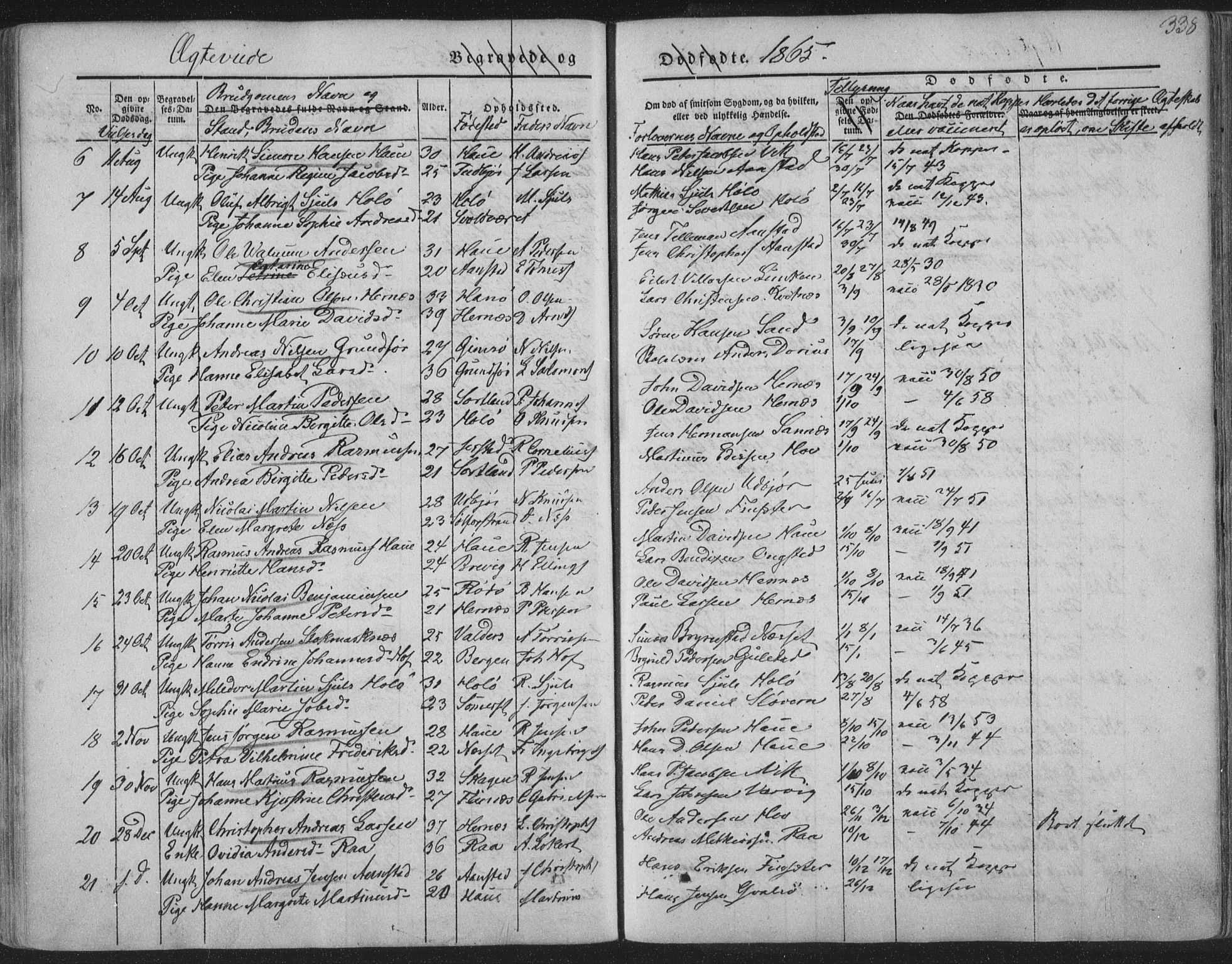 Ministerialprotokoller, klokkerbøker og fødselsregistre - Nordland, SAT/A-1459/888/L1241: Parish register (official) no. 888A07, 1849-1869, p. 338