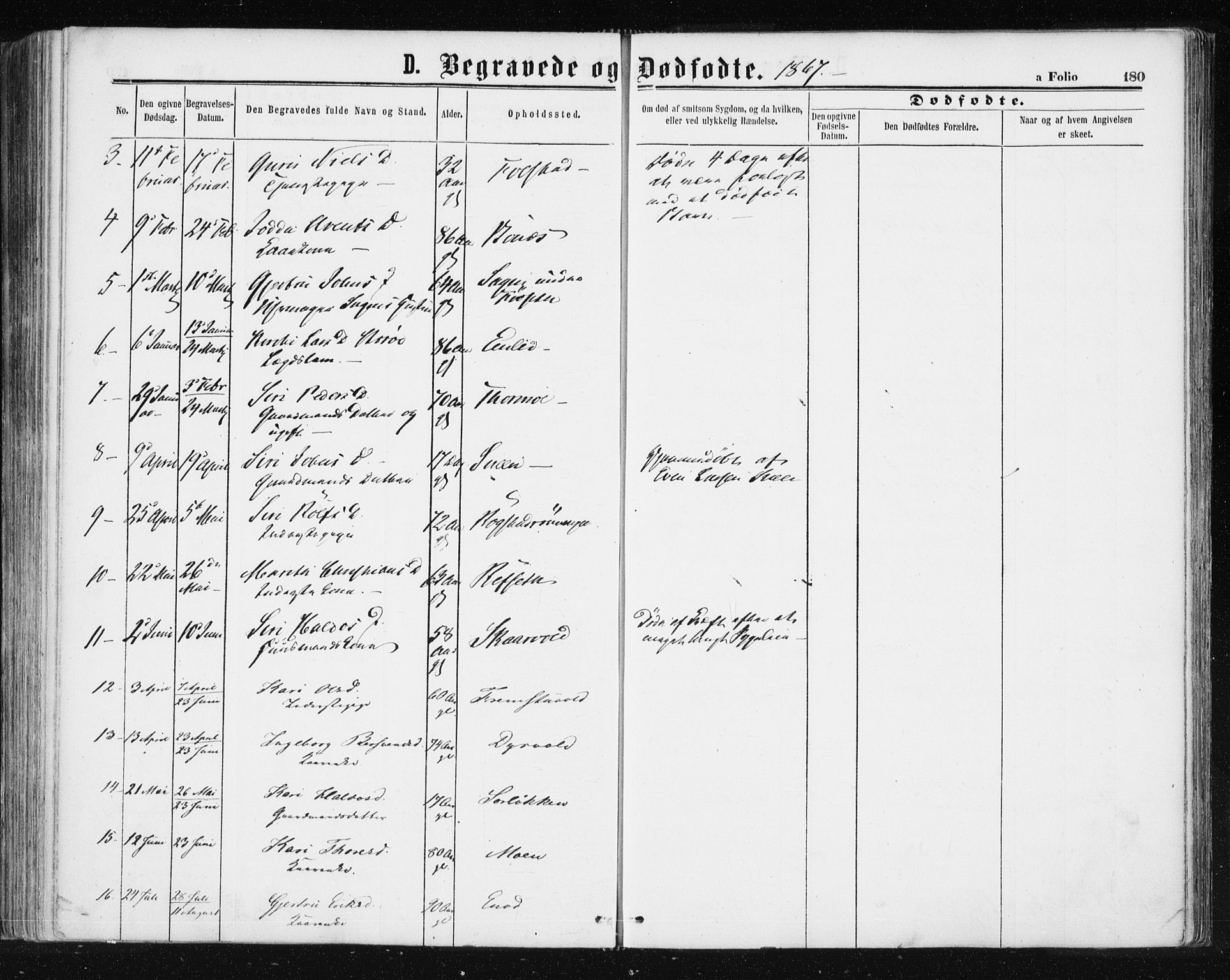 Ministerialprotokoller, klokkerbøker og fødselsregistre - Sør-Trøndelag, SAT/A-1456/687/L1001: Parish register (official) no. 687A07, 1863-1878, p. 180
