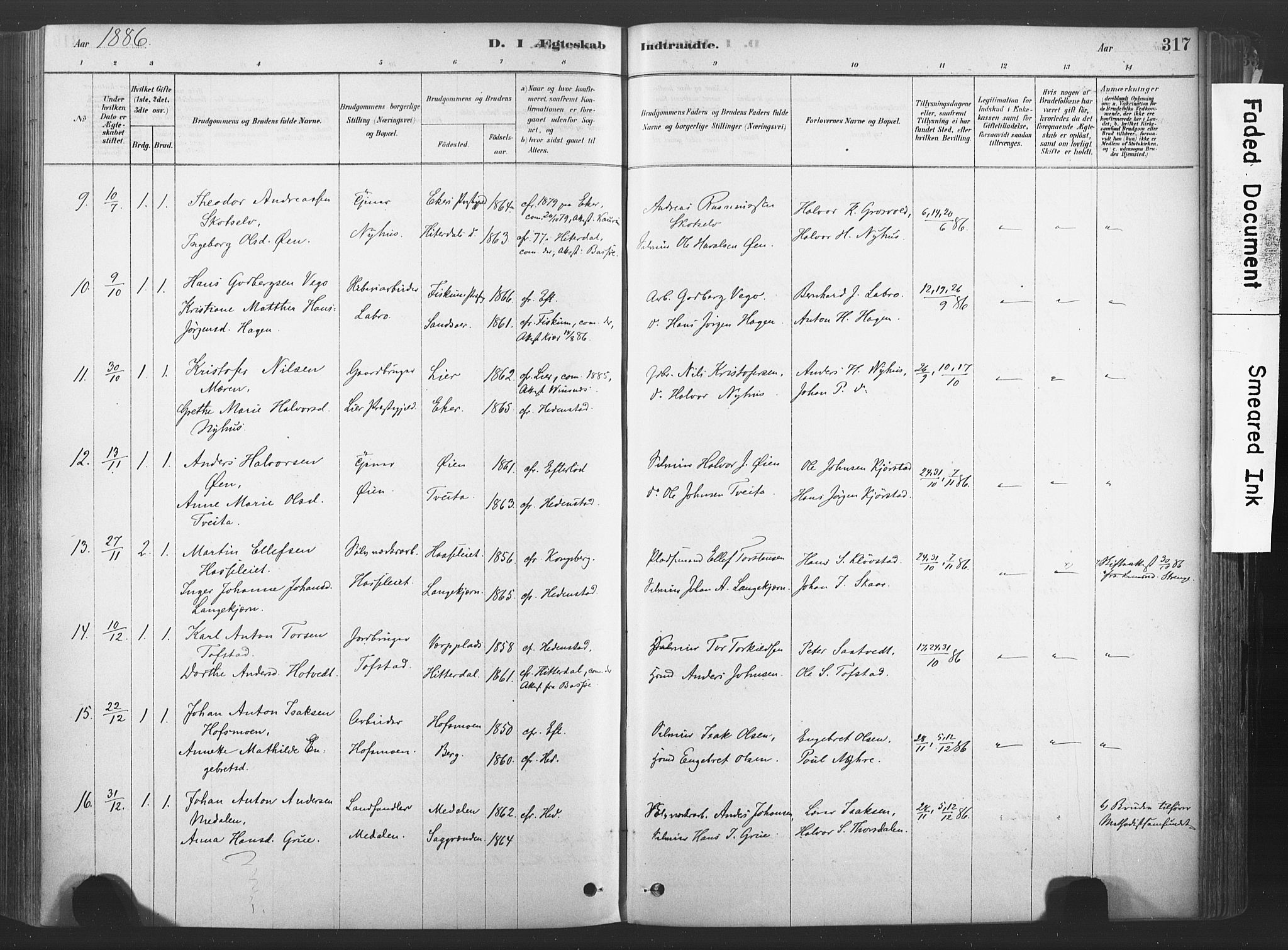 Sandsvær kirkebøker, AV/SAKO-A-244/F/Fd/L0001: Parish register (official) no. IV 1, 1878-1906, p. 317