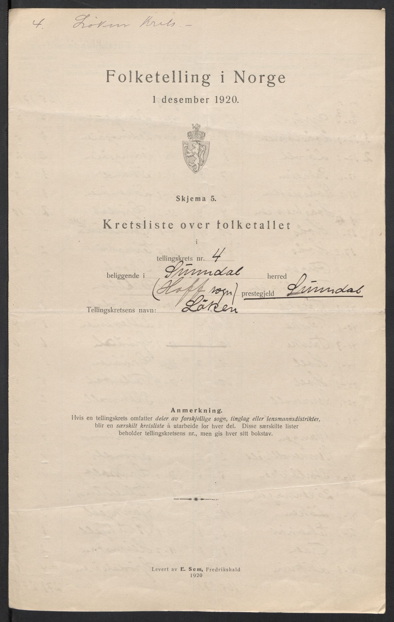 SAT, 1920 census for Sunndal, 1920, p. 21