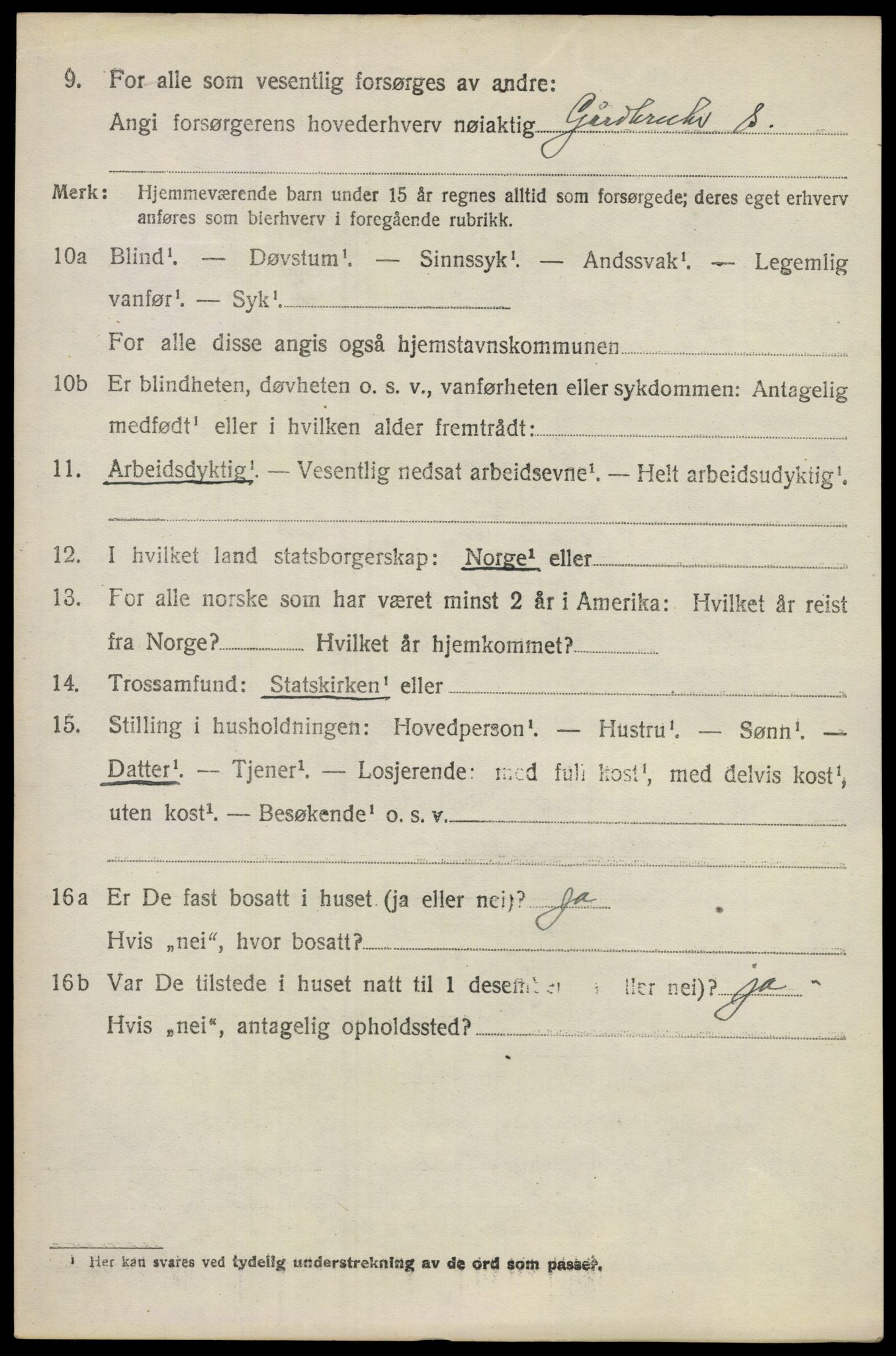 SAO, 1920 census for Ullensaker, 1920, p. 15410