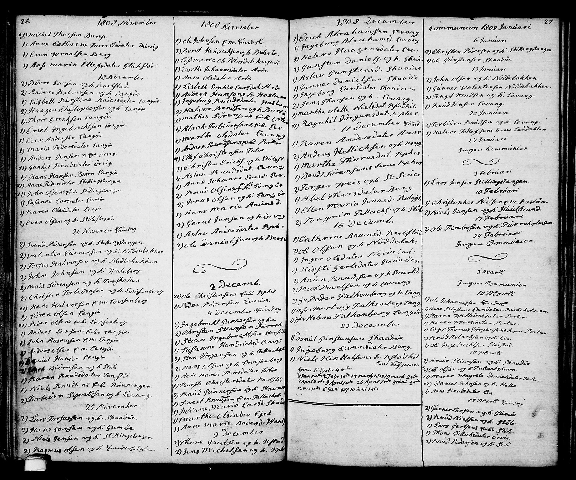 Kragerø kirkebøker, SAKO/A-278/G/Ga/L0001: Parish register (copy) no. 1 /2, 1806-1811, p. 26-27