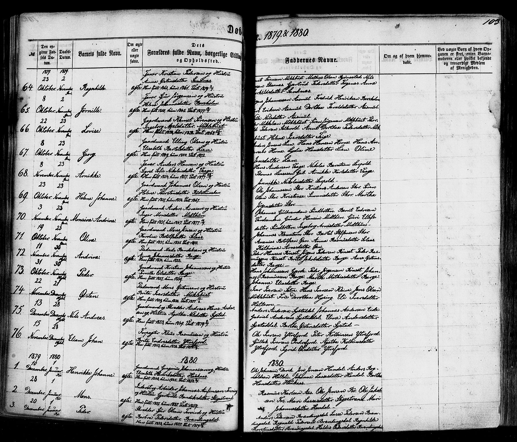 Hyllestad sokneprestembete, AV/SAB-A-80401: Parish register (official) no. A 1, 1861-1886, p. 103