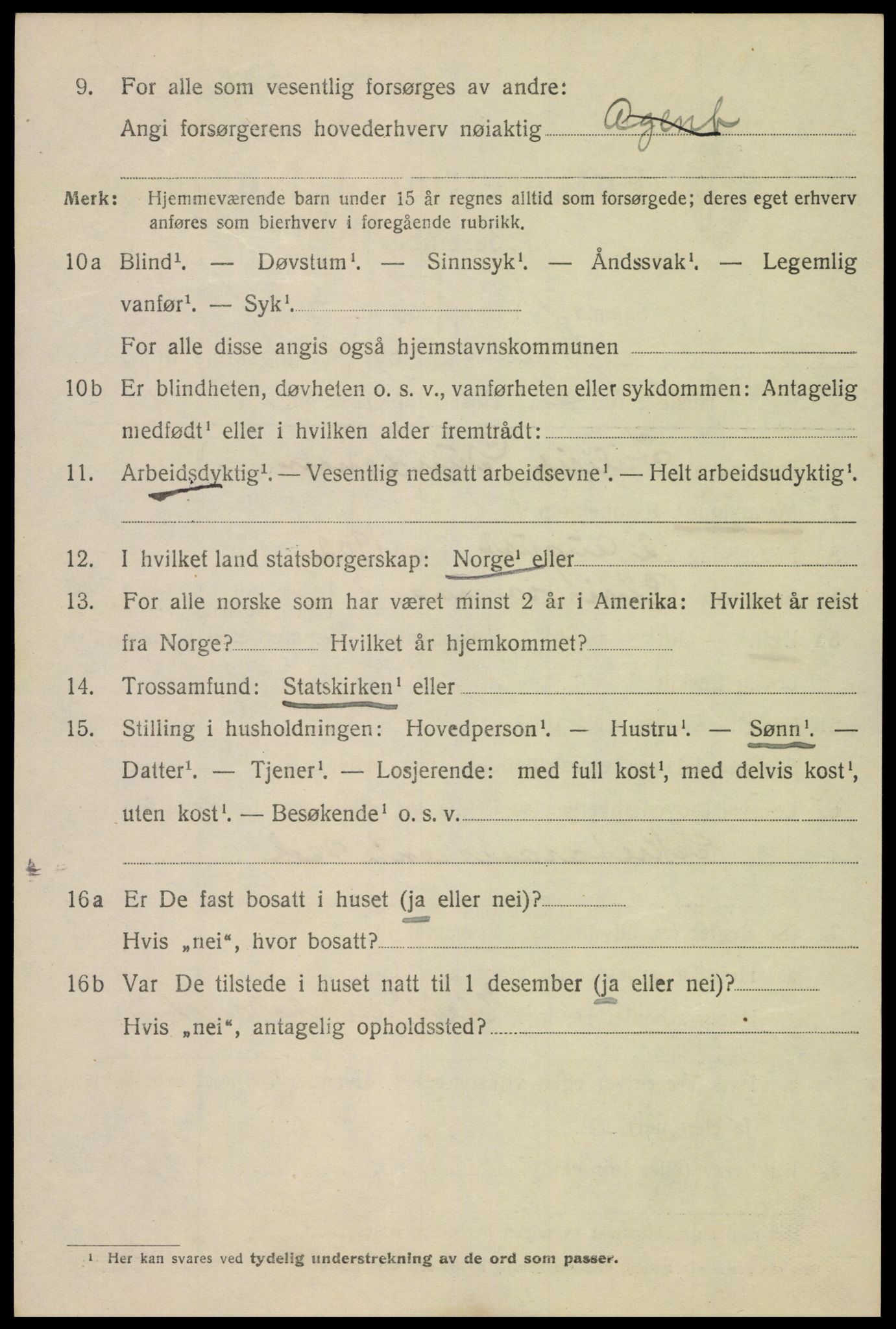 SAK, 1920 census for Kristiansand, 1920, p. 30036