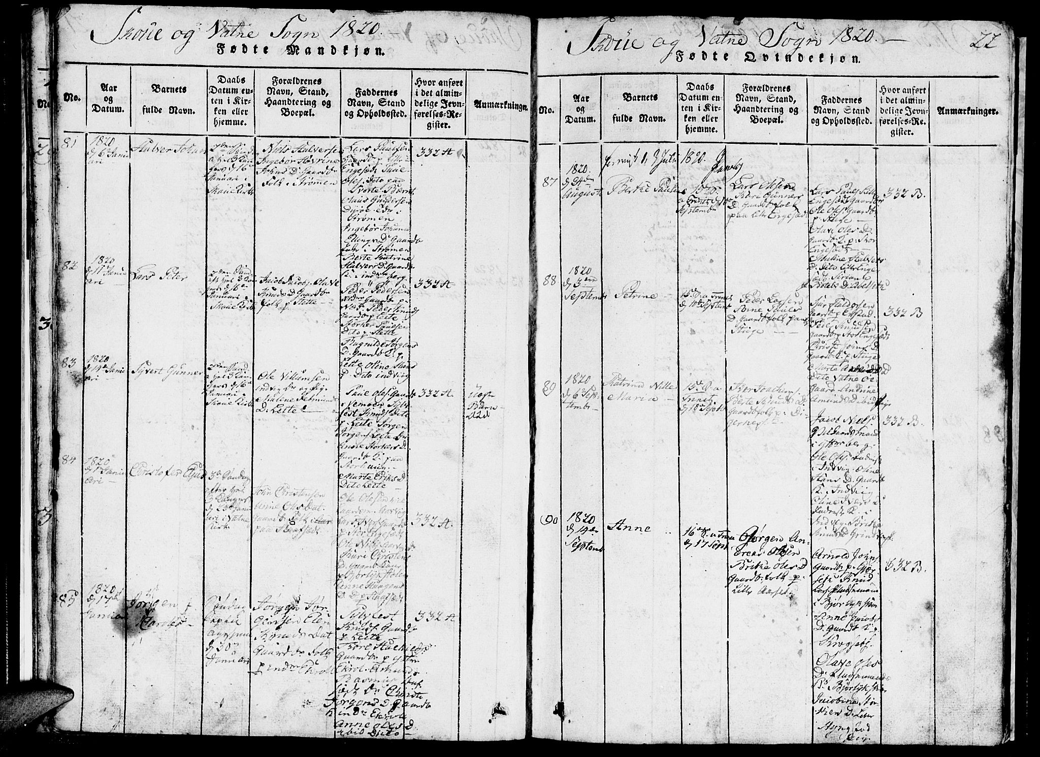 Ministerialprotokoller, klokkerbøker og fødselsregistre - Møre og Romsdal, AV/SAT-A-1454/524/L0360: Parish register (copy) no. 524C01, 1816-1830, p. 22