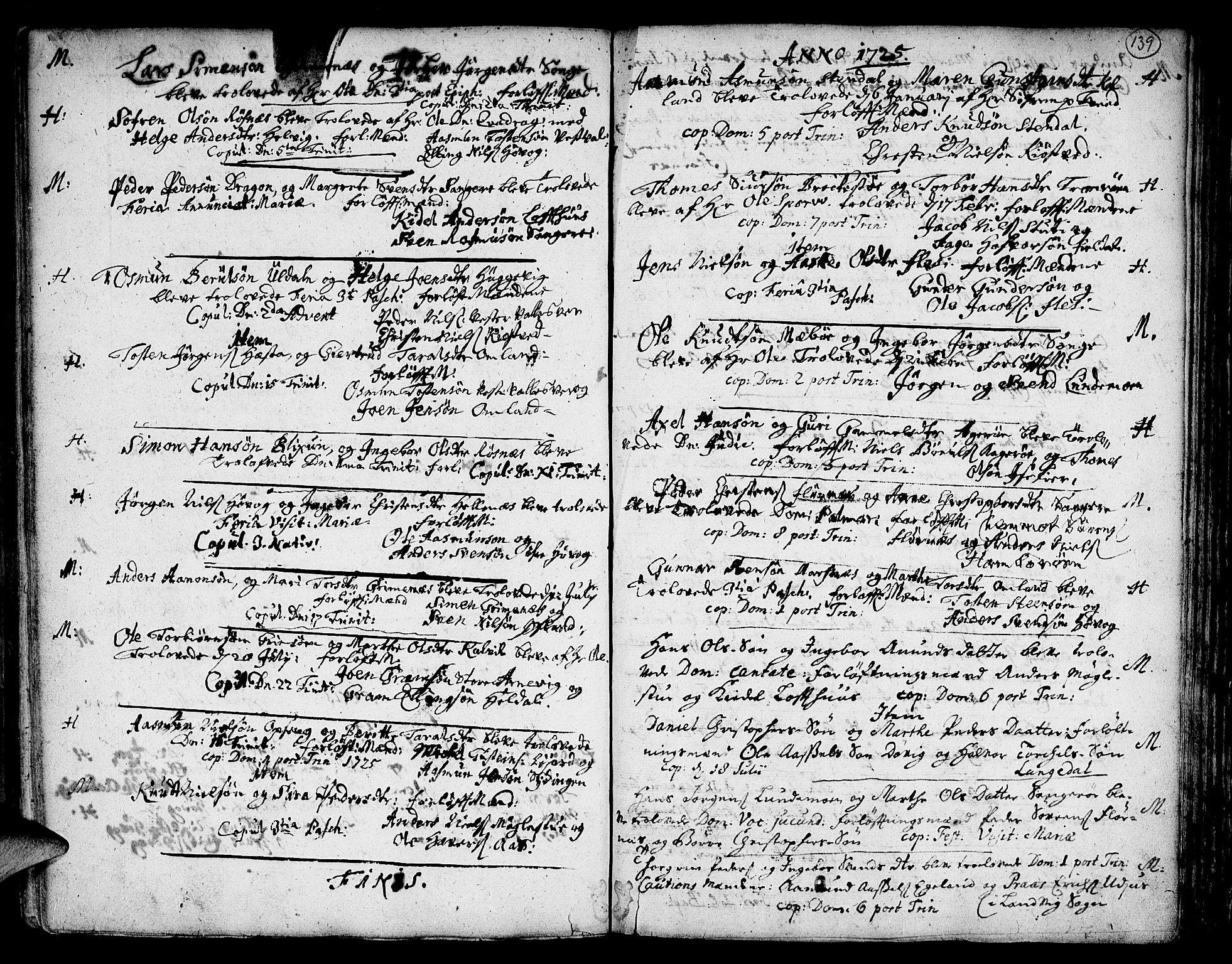 Vestre Moland sokneprestkontor, SAK/1111-0046/F/Fa/Fab/L0001: Parish register (official) no. A 1, 1687-1760, p. 139
