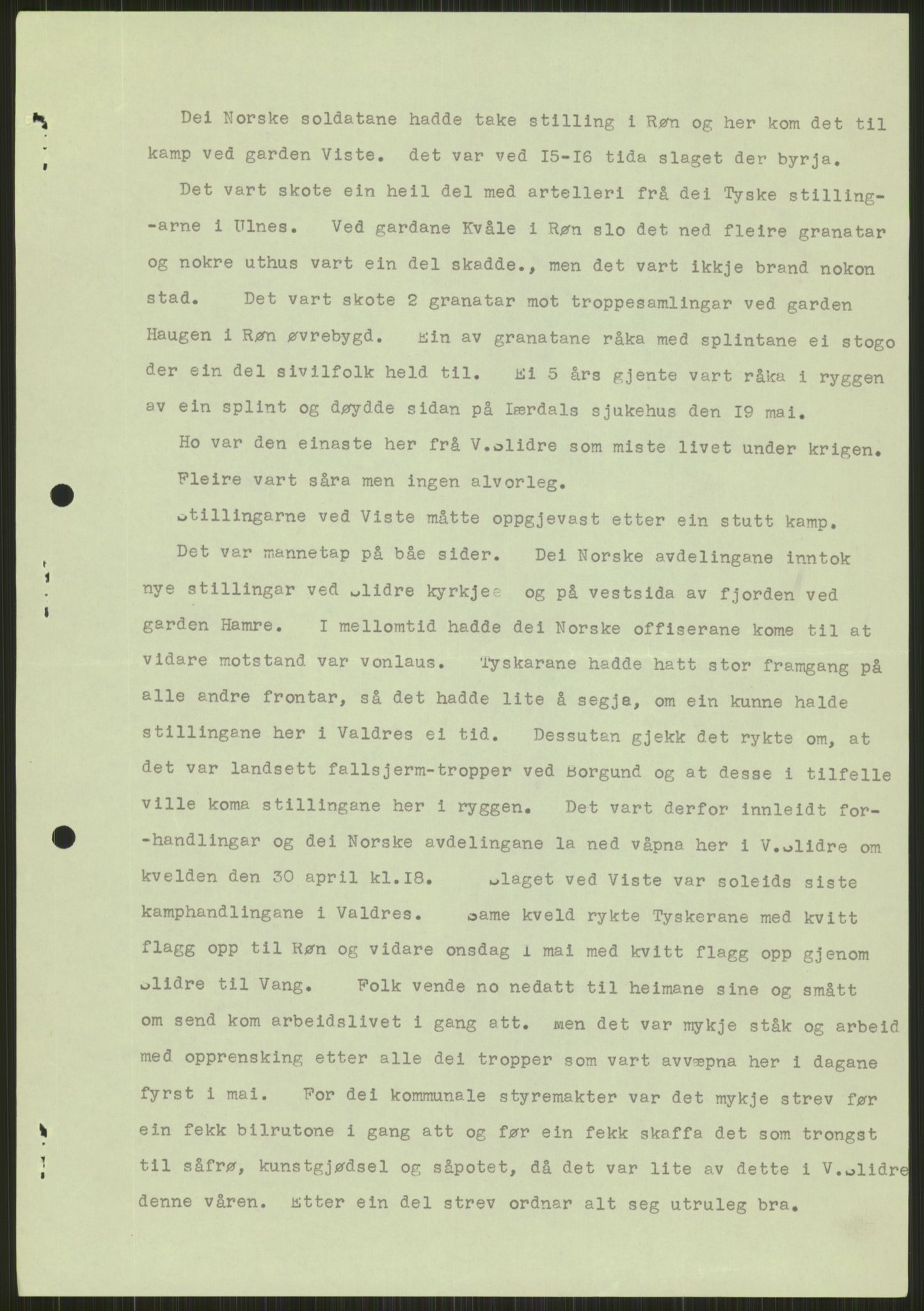 Forsvaret, Forsvarets krigshistoriske avdeling, AV/RA-RAFA-2017/Y/Ya/L0014: II-C-11-31 - Fylkesmenn.  Rapporter om krigsbegivenhetene 1940., 1940, p. 250