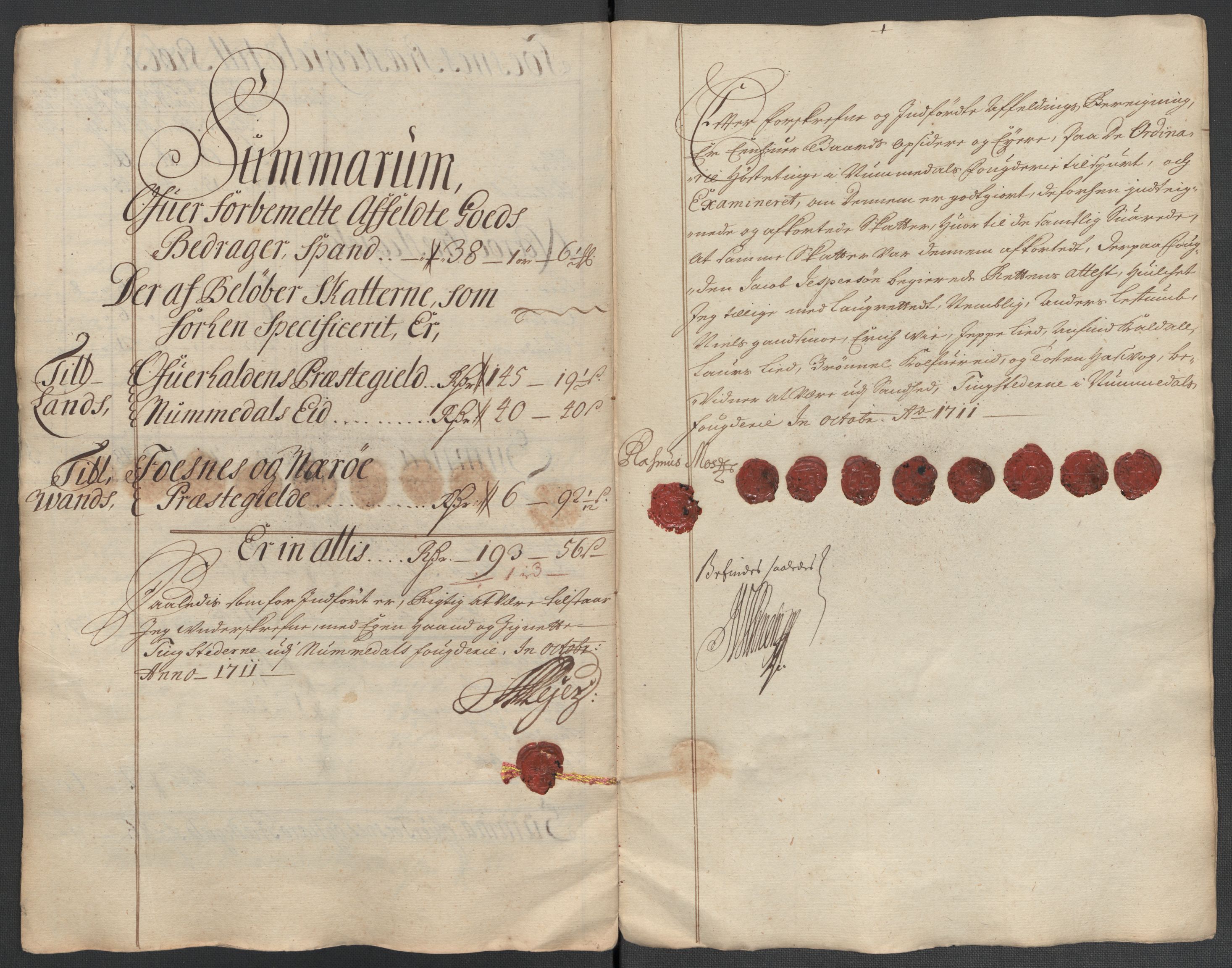 Rentekammeret inntil 1814, Reviderte regnskaper, Fogderegnskap, RA/EA-4092/R64/L4432: Fogderegnskap Namdal, 1711, p. 241