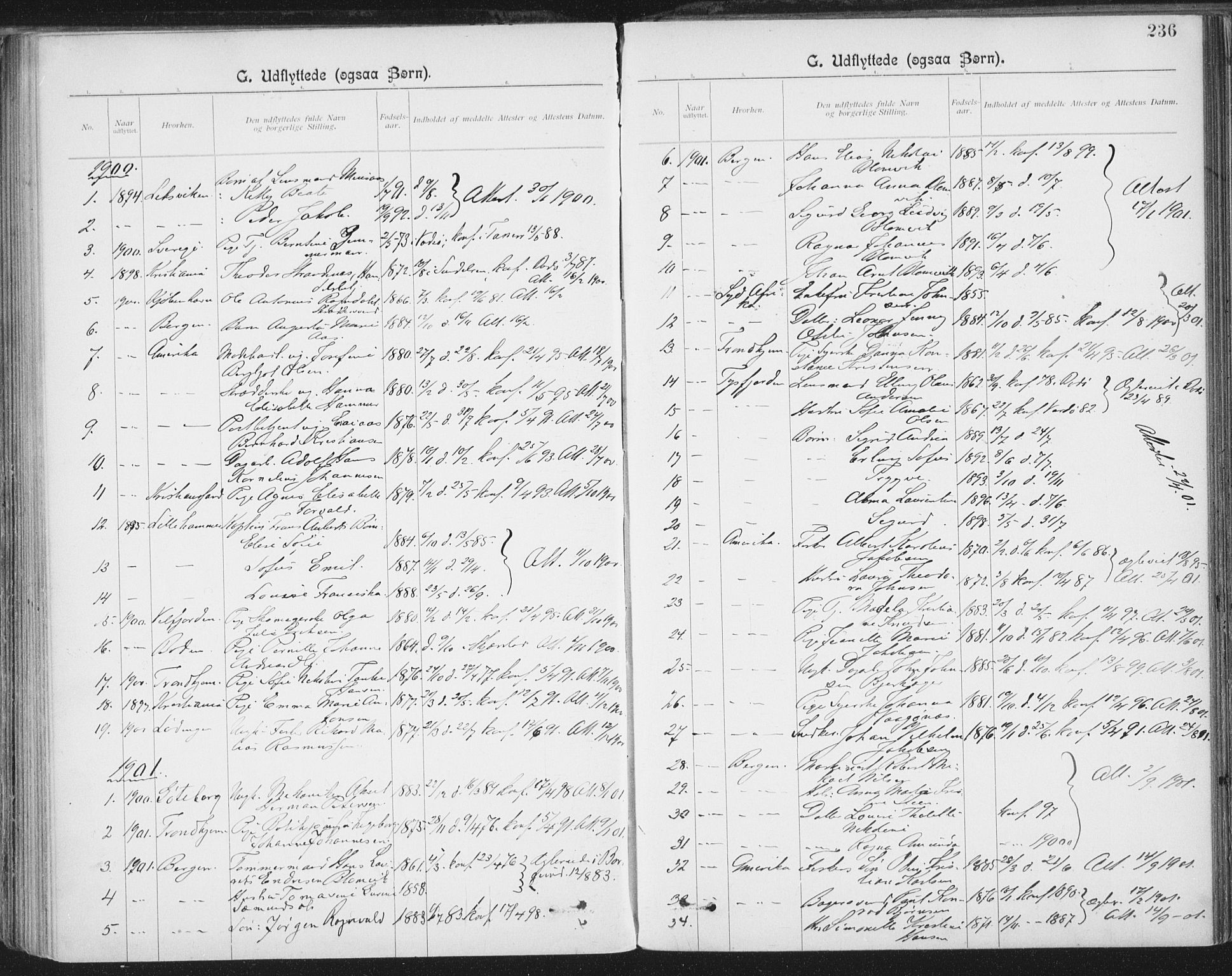 Ministerialprotokoller, klokkerbøker og fødselsregistre - Nordland, SAT/A-1459/801/L0012: Parish register (official) no. 801A12, 1900-1916, p. 236