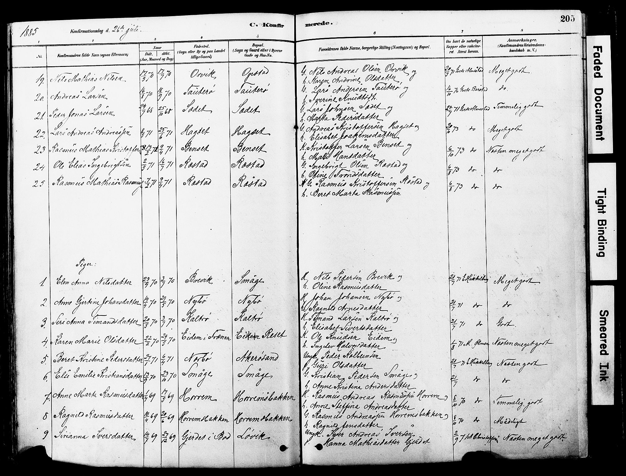 Ministerialprotokoller, klokkerbøker og fødselsregistre - Møre og Romsdal, SAT/A-1454/560/L0721: Parish register (official) no. 560A05, 1878-1917, p. 205