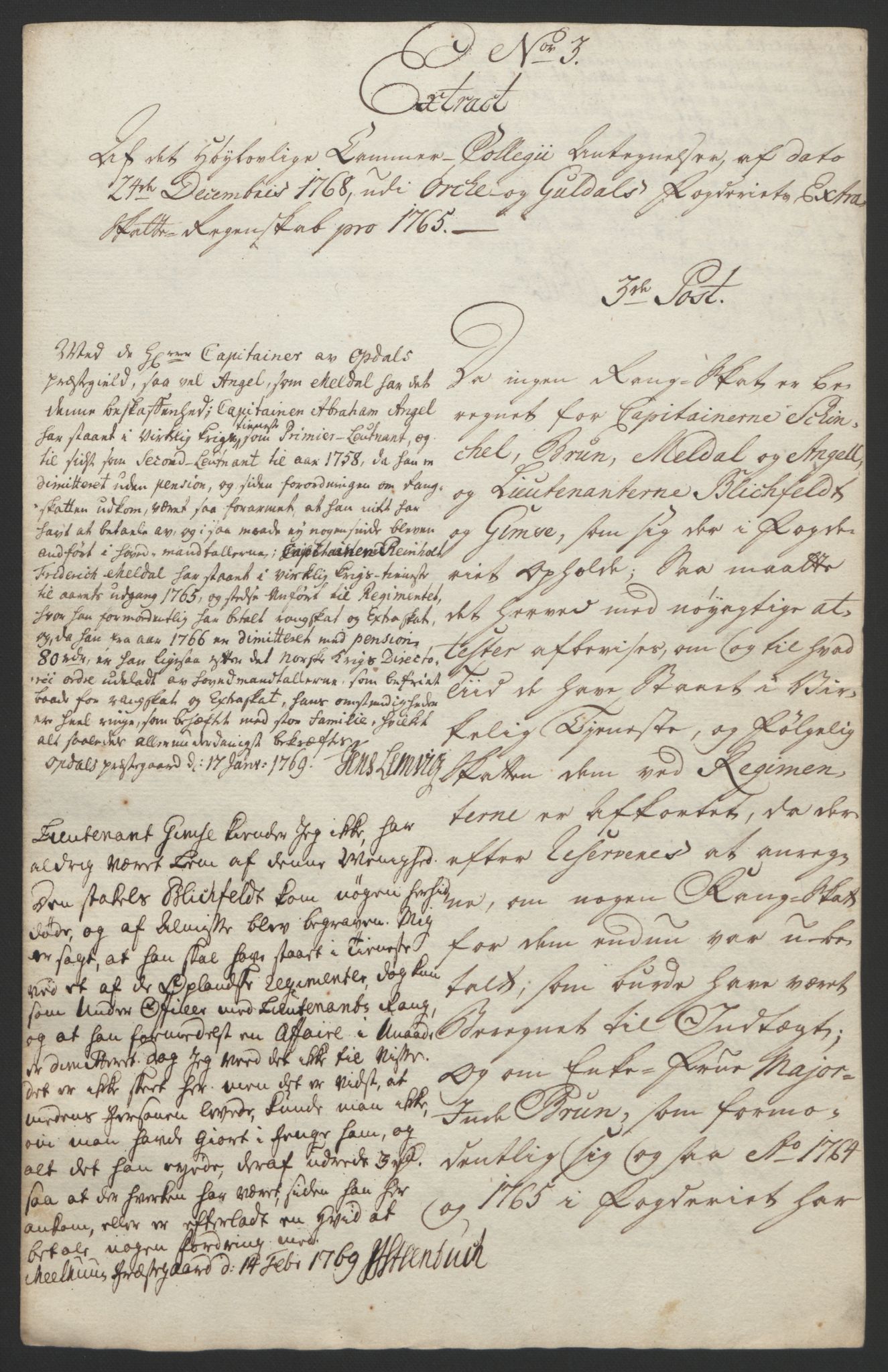 Rentekammeret inntil 1814, Reviderte regnskaper, Fogderegnskap, AV/RA-EA-4092/R60/L4094: Ekstraskatten Orkdal og Gauldal, 1762-1765, p. 308