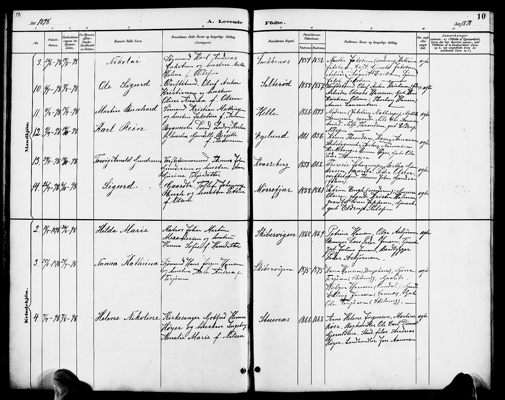 Austre Moland sokneprestkontor, AV/SAK-1111-0001/F/Fb/Fbb/L0002: Parish register (copy) no. B 2, 1894-1918, p. 10