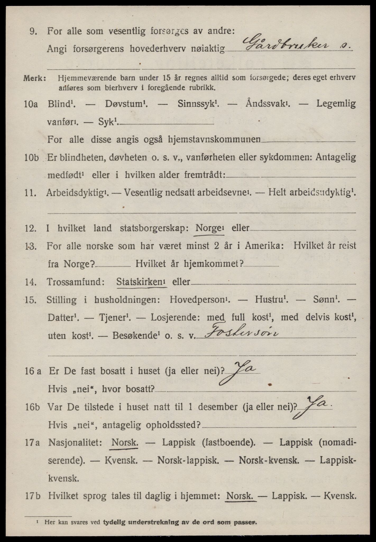 SAT, 1920 census for Rennebu, 1920, p. 1255