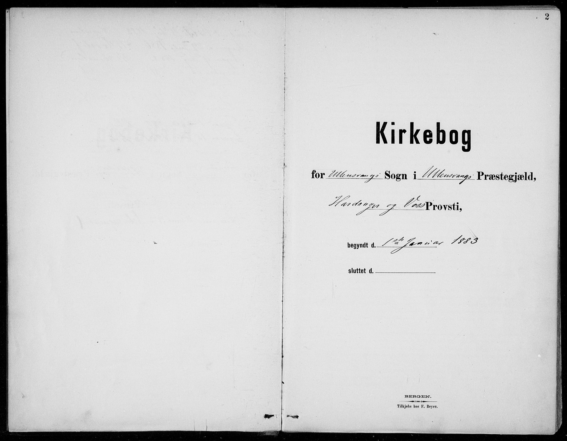 Ullensvang sokneprestembete, SAB/A-78701/H/Haa: Parish register (official) no. B  3, 1882-1911, p. 2