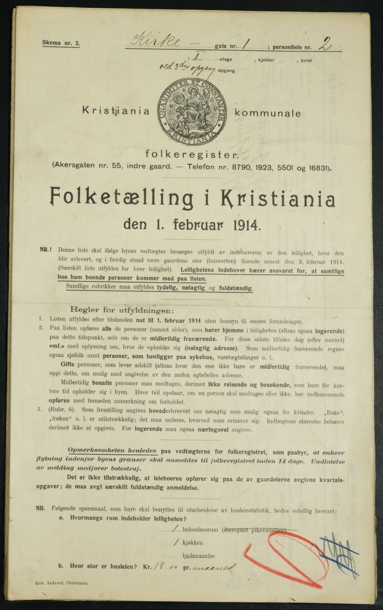 OBA, Municipal Census 1914 for Kristiania, 1914, p. 49690