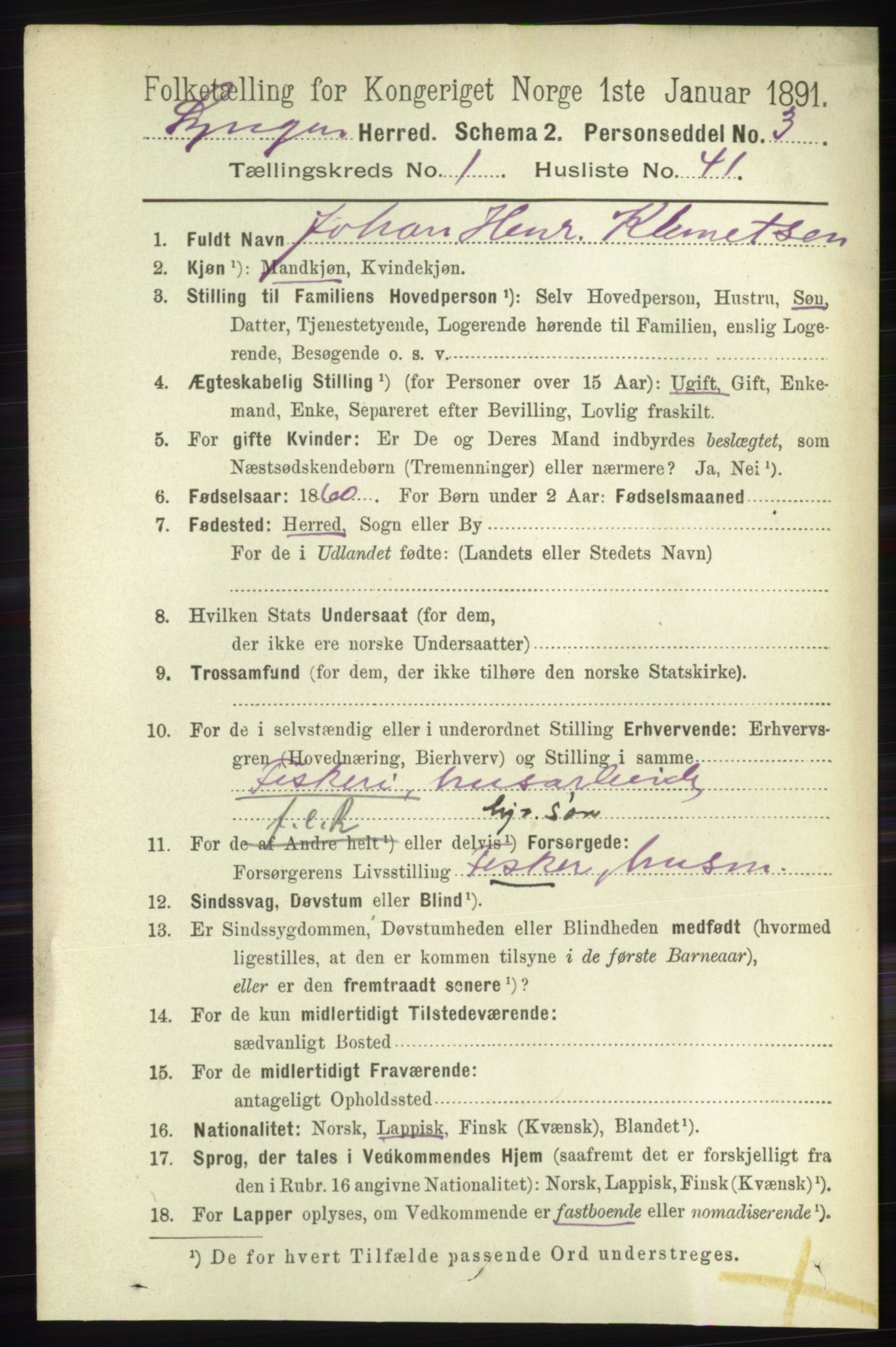 RA, 1891 census for 1938 Lyngen, 1891, p. 548