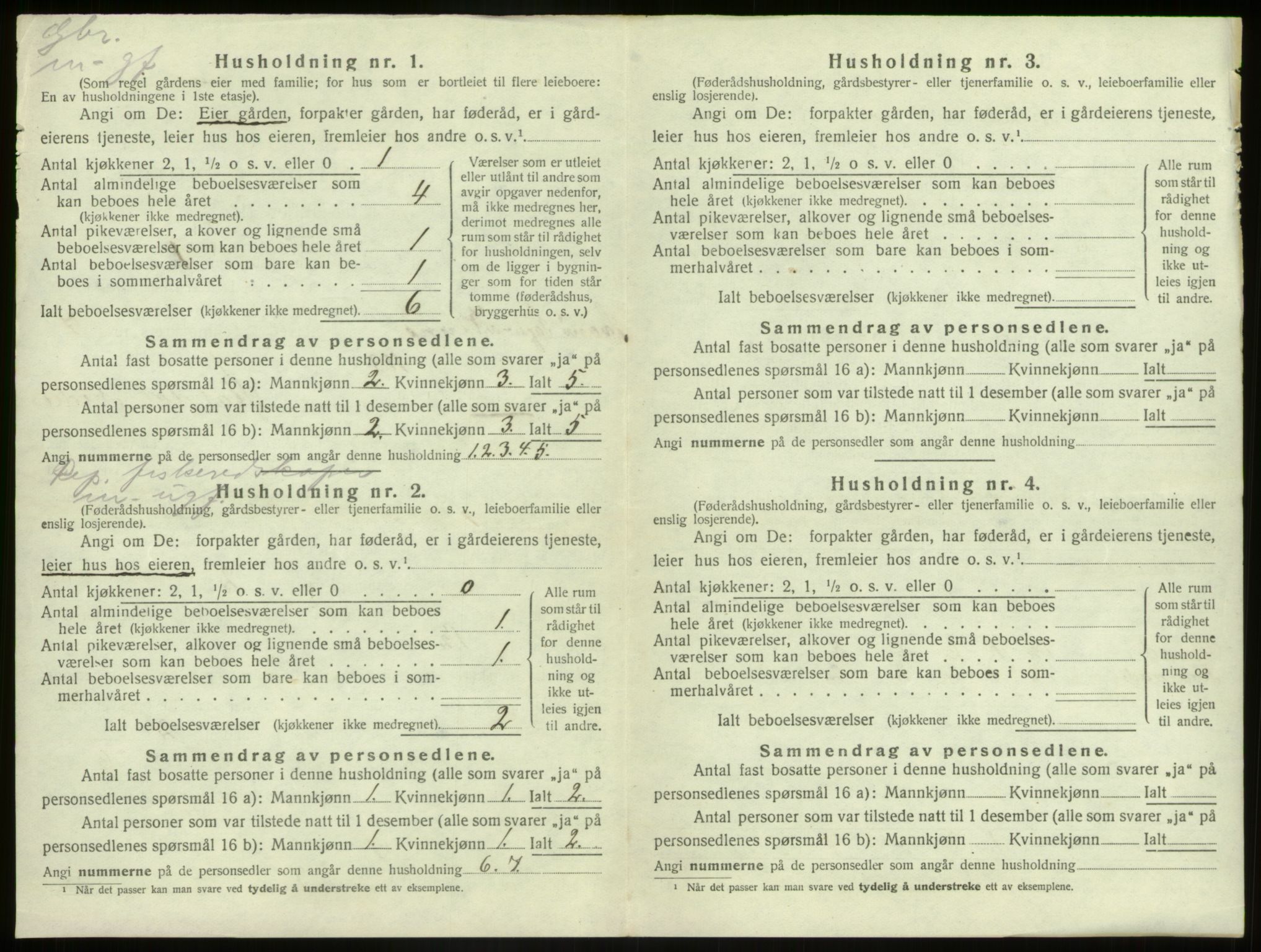 SAB, 1920 census for Kinn, 1920, p. 1407