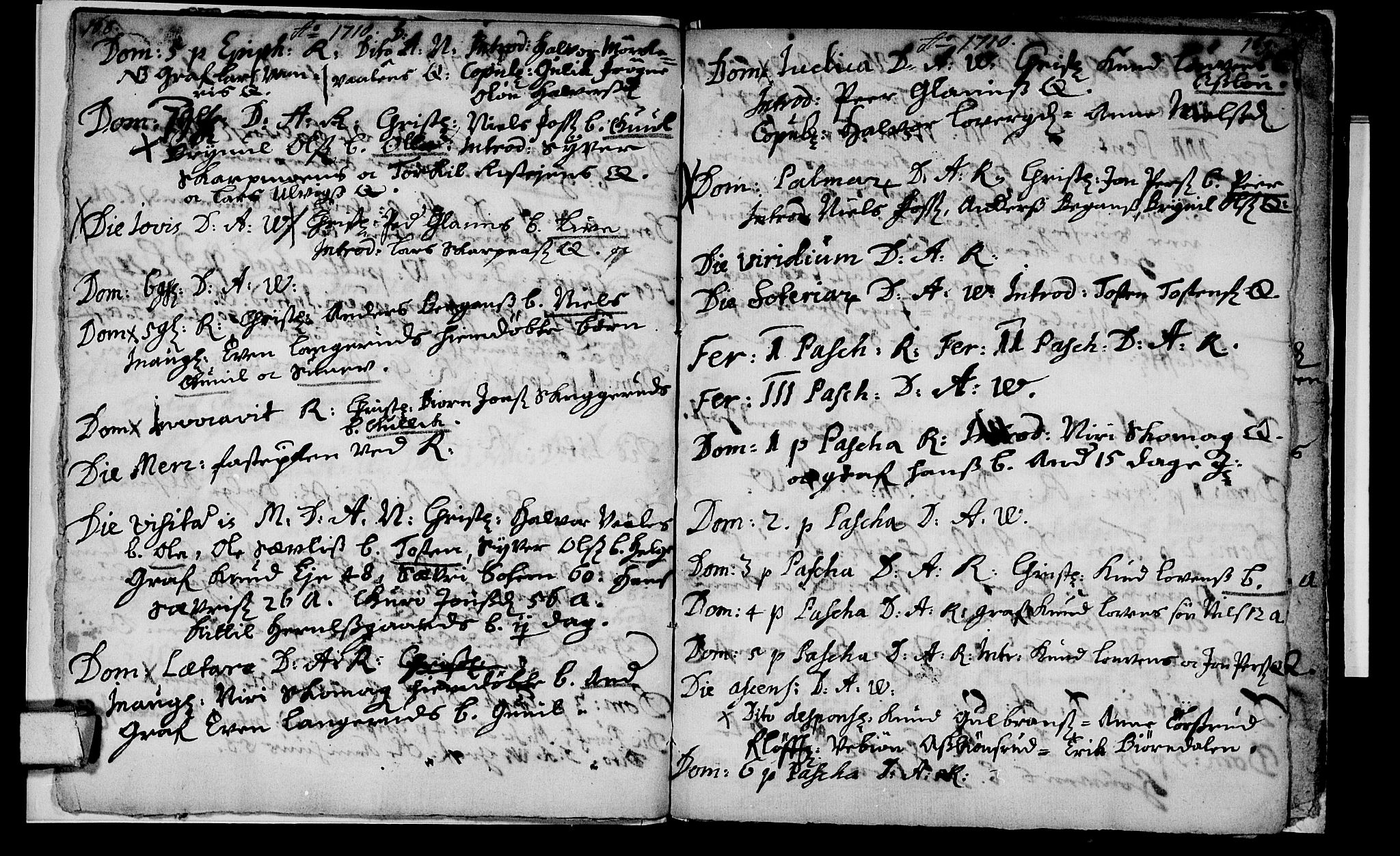 Rollag kirkebøker, AV/SAKO-A-240/F/Fa/L0001: Parish register (official) no. I 1, 1708-1712, p. 168-169