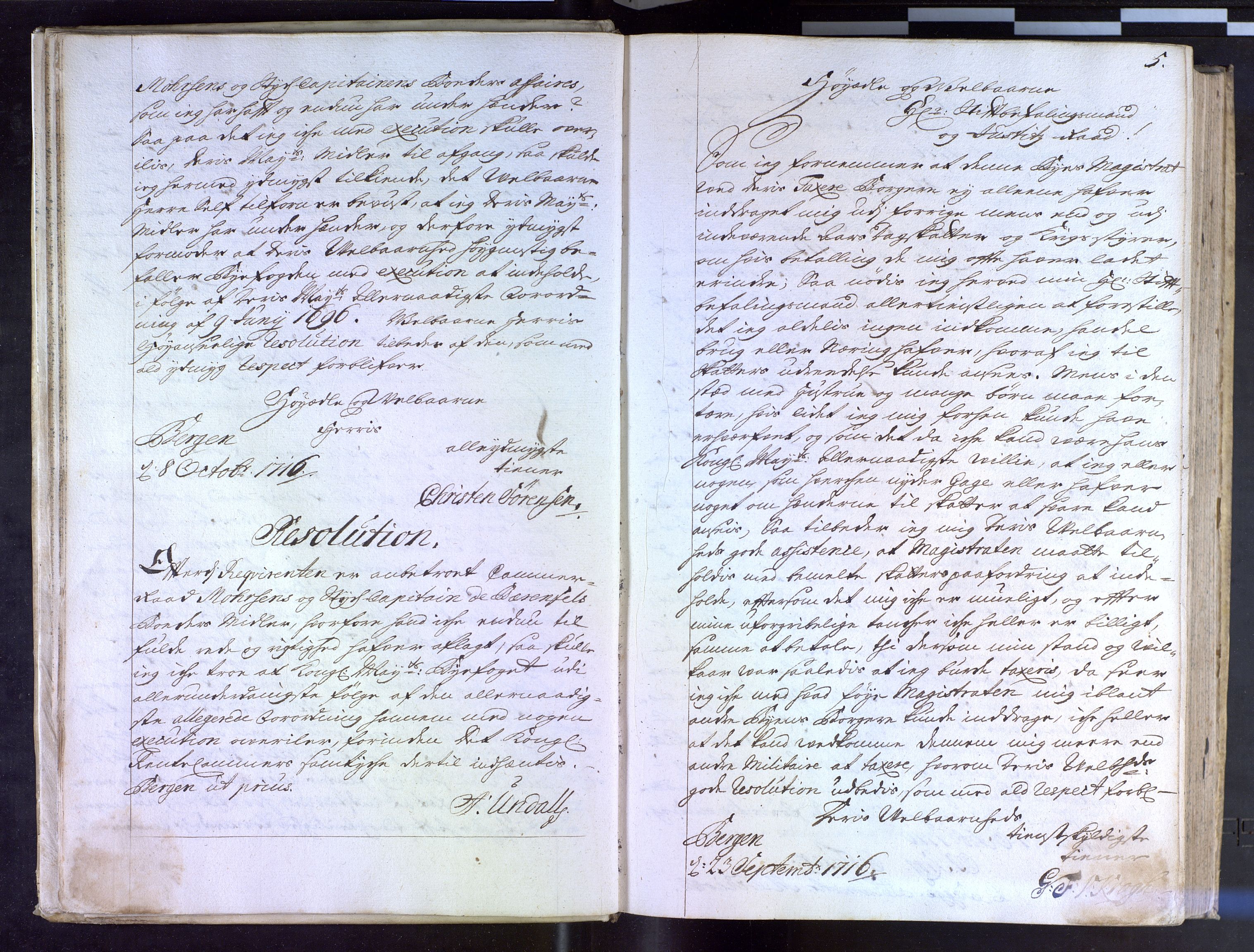 Stiftamtmannen i Bergen, AV/SAB-A-100006/A/Aa/L0012: Lnr. 11: Resolusjonsbok, 1716-1718