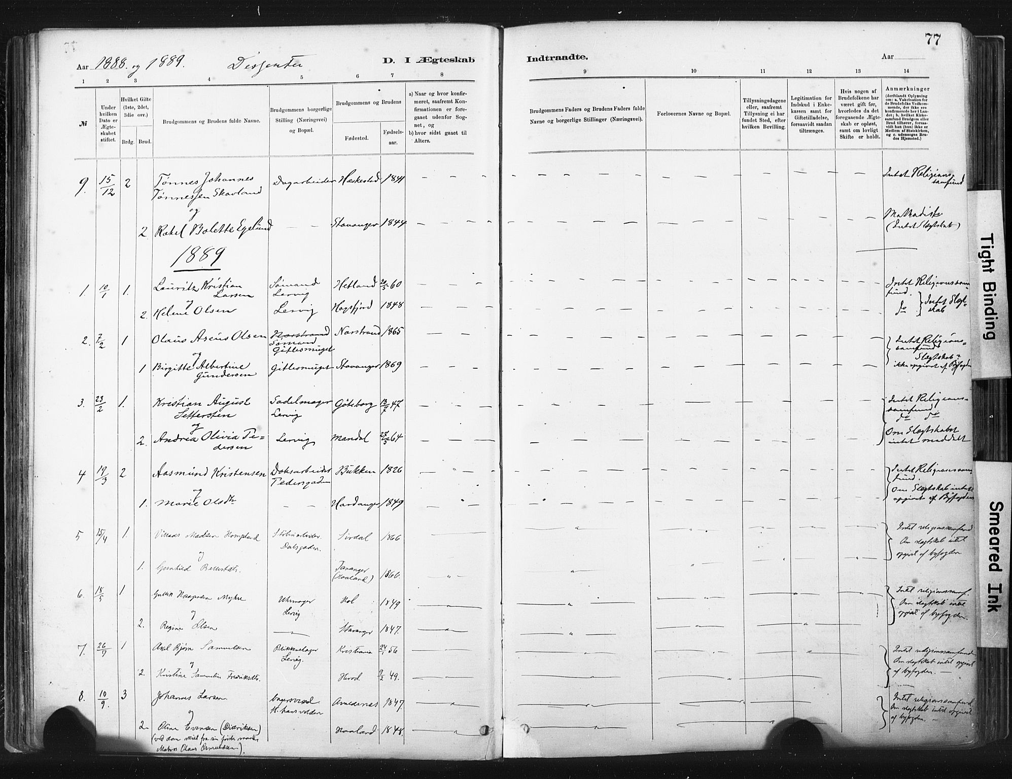 St. Johannes sokneprestkontor, SAST/A-101814/001/30/30BA/L0003: Parish register (official) no. A 3, 1885-1910, p. 77