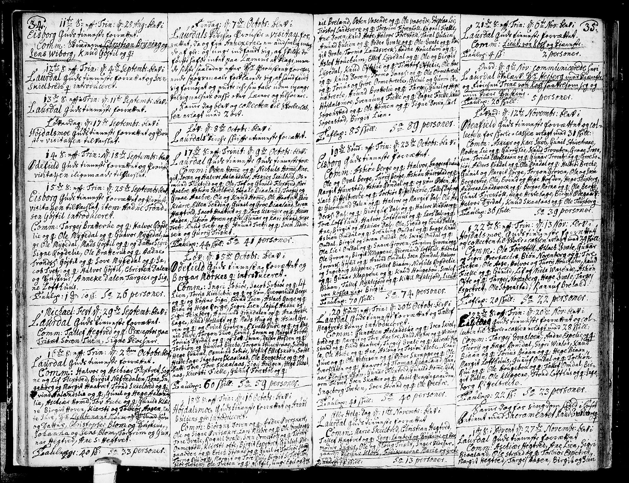 Lårdal kirkebøker, SAKO/A-284/F/Fa/L0002: Parish register (official) no. I 2, 1734-1754, p. 34-35
