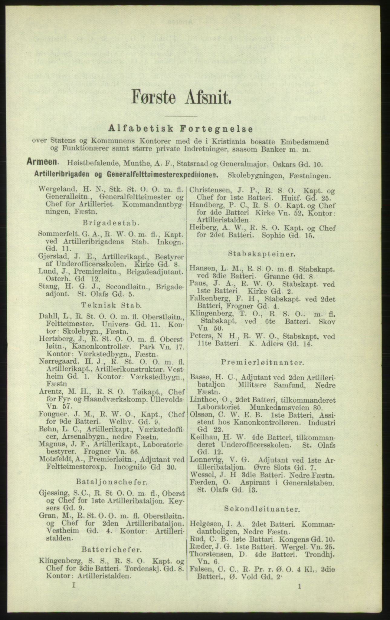 Kristiania/Oslo adressebok, PUBL/-, 1884, p. 1
