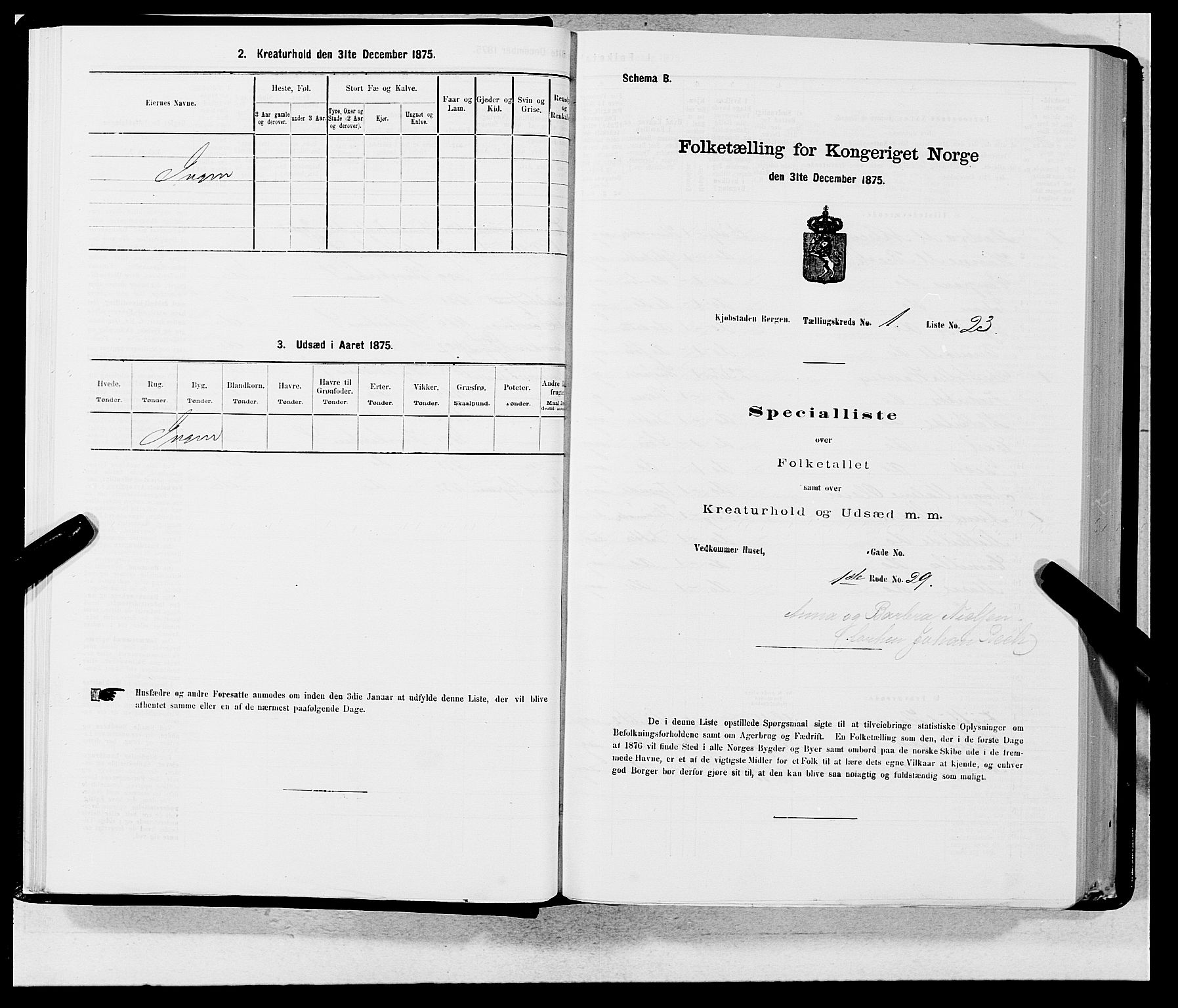 SAB, 1875 census for 1301 Bergen, 1875, p. 49