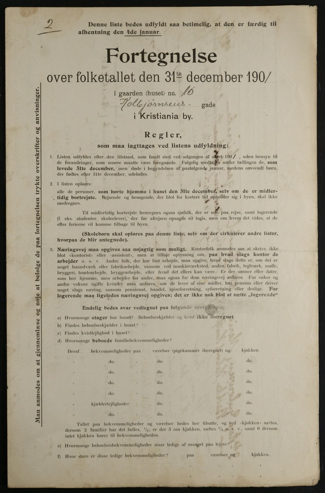 OBA, Municipal Census 1901 for Kristiania, 1901, p. 2120