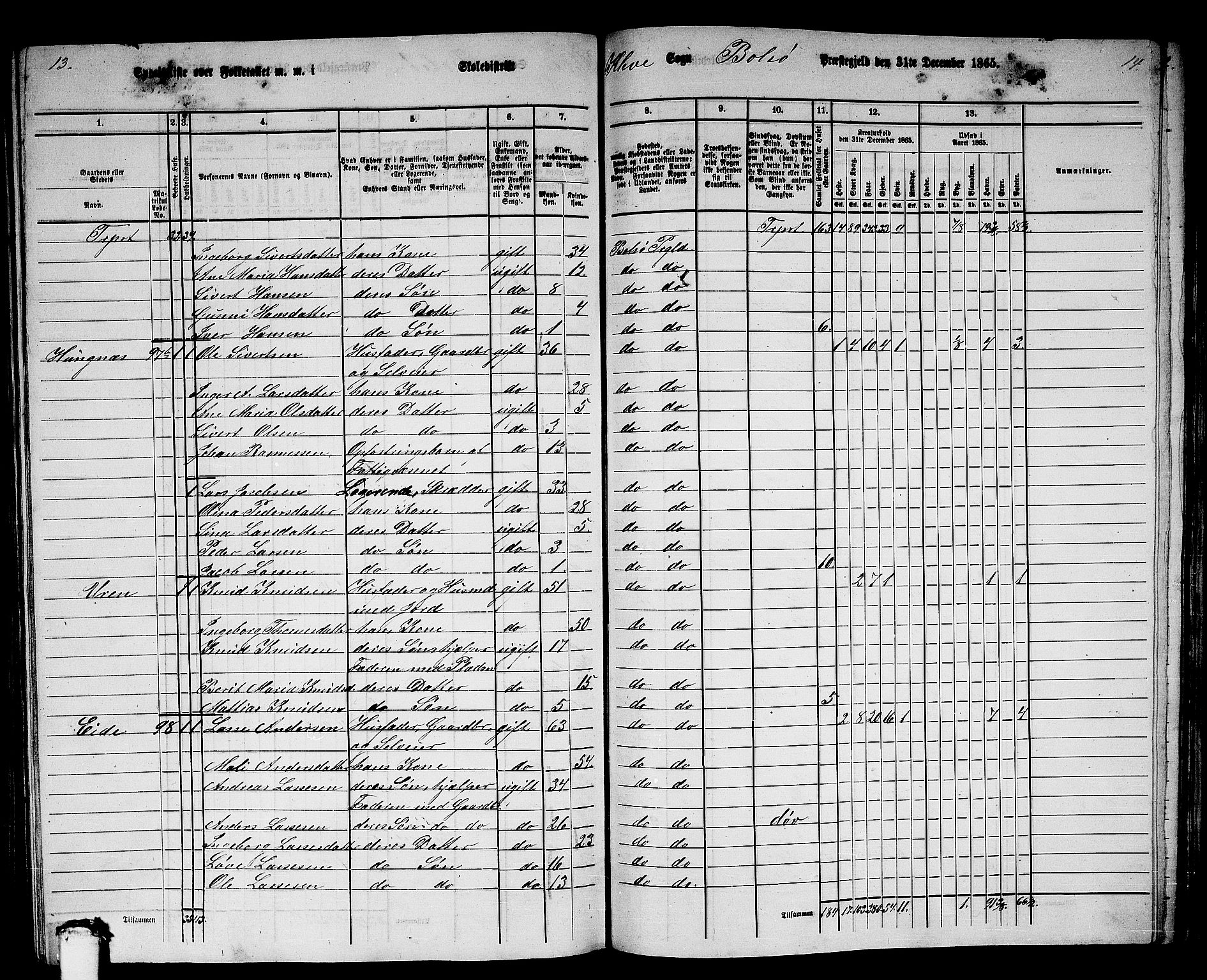 RA, 1865 census for Bolsøy, 1865, p. 91