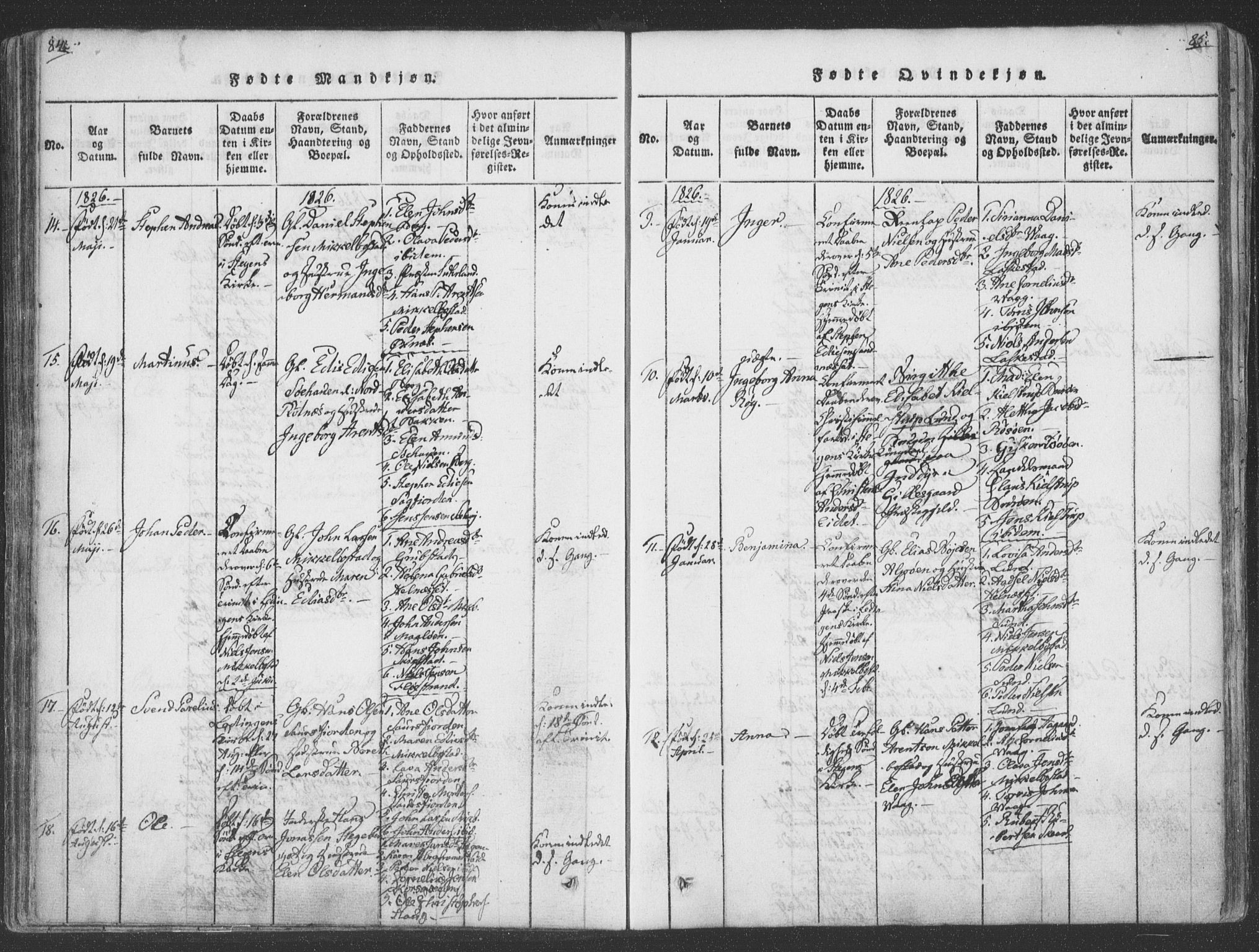 Ministerialprotokoller, klokkerbøker og fødselsregistre - Nordland, SAT/A-1459/855/L0798: Parish register (official) no. 855A06, 1821-1835, p. 84-85
