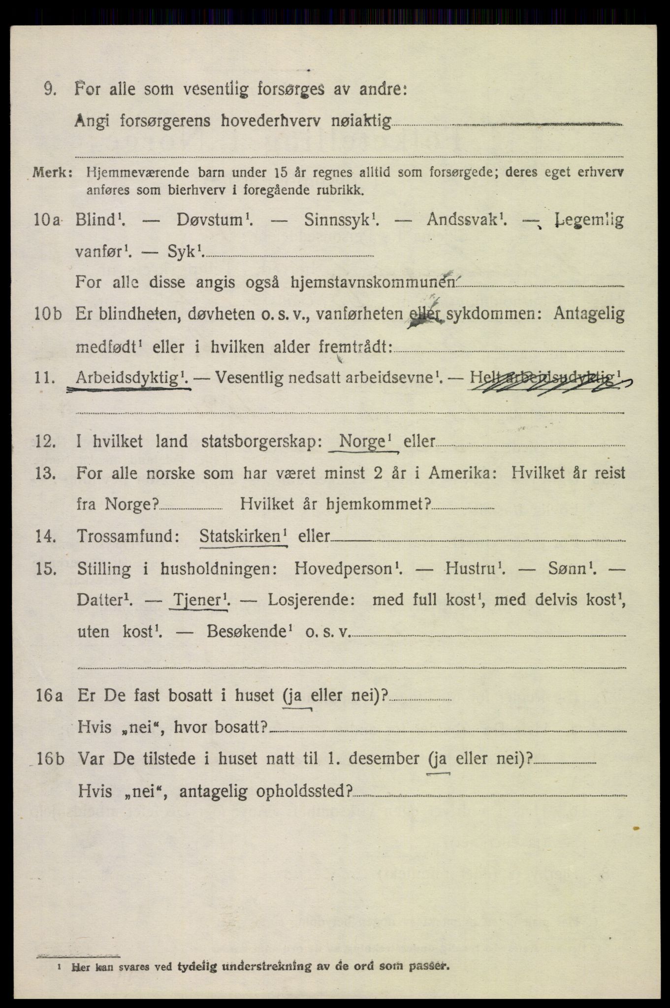 SAH, 1920 census for Snertingdal, 1920, p. 2948