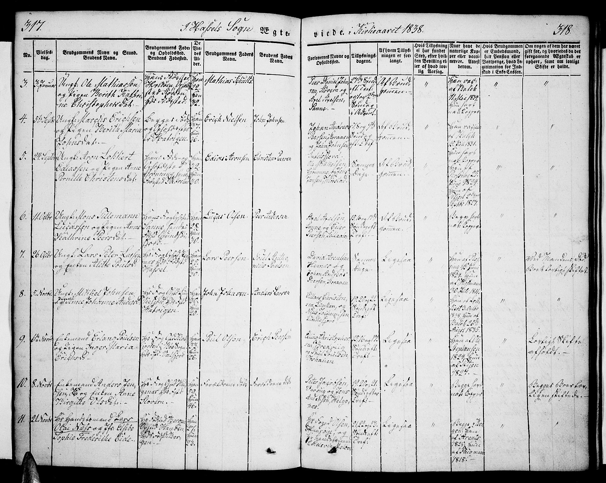 Ministerialprotokoller, klokkerbøker og fødselsregistre - Nordland, AV/SAT-A-1459/888/L1239: Parish register (official) no. 888A06 /1, 1837-1849, p. 317-318