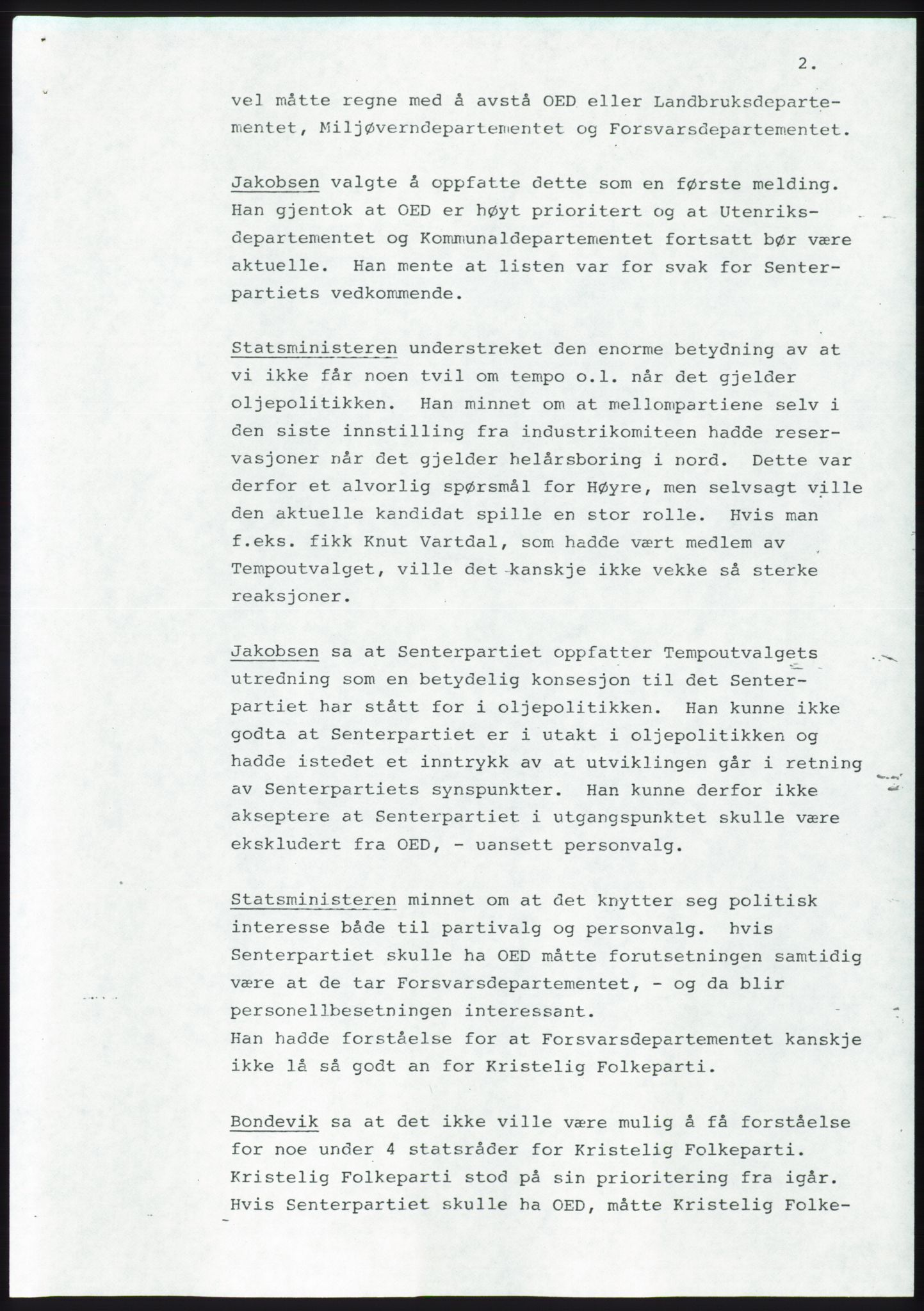 Forhandlingsmøtene 1983 mellom Høyre, KrF og Senterpartiet om dannelse av regjering, AV/RA-PA-0696/A/L0001: Forhandlingsprotokoll, 1983, p. 40