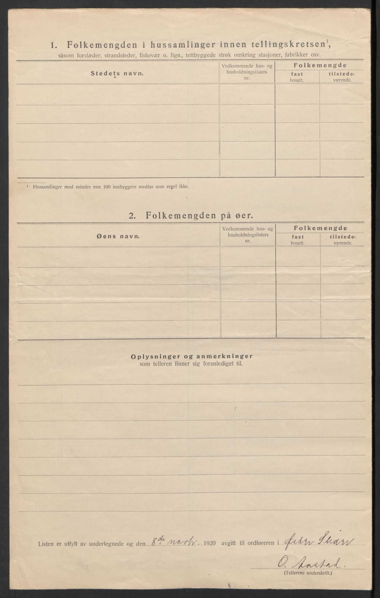 SAH, 1920 census for Øystre Slidre, 1920, p. 35