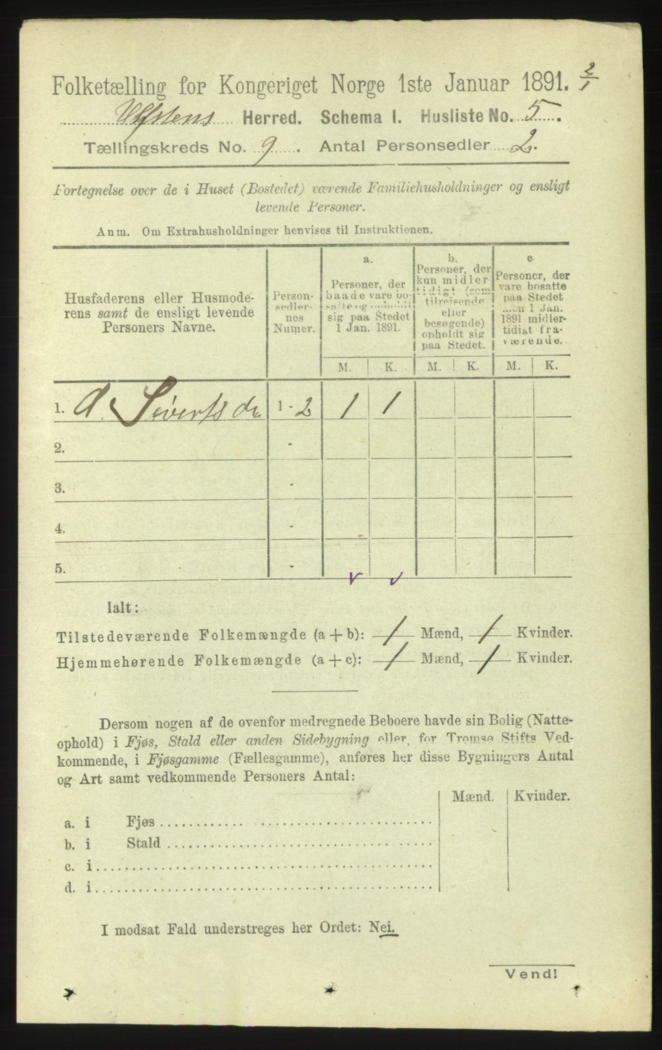 RA, 1891 census for 1516 Ulstein, 1891, p. 2770