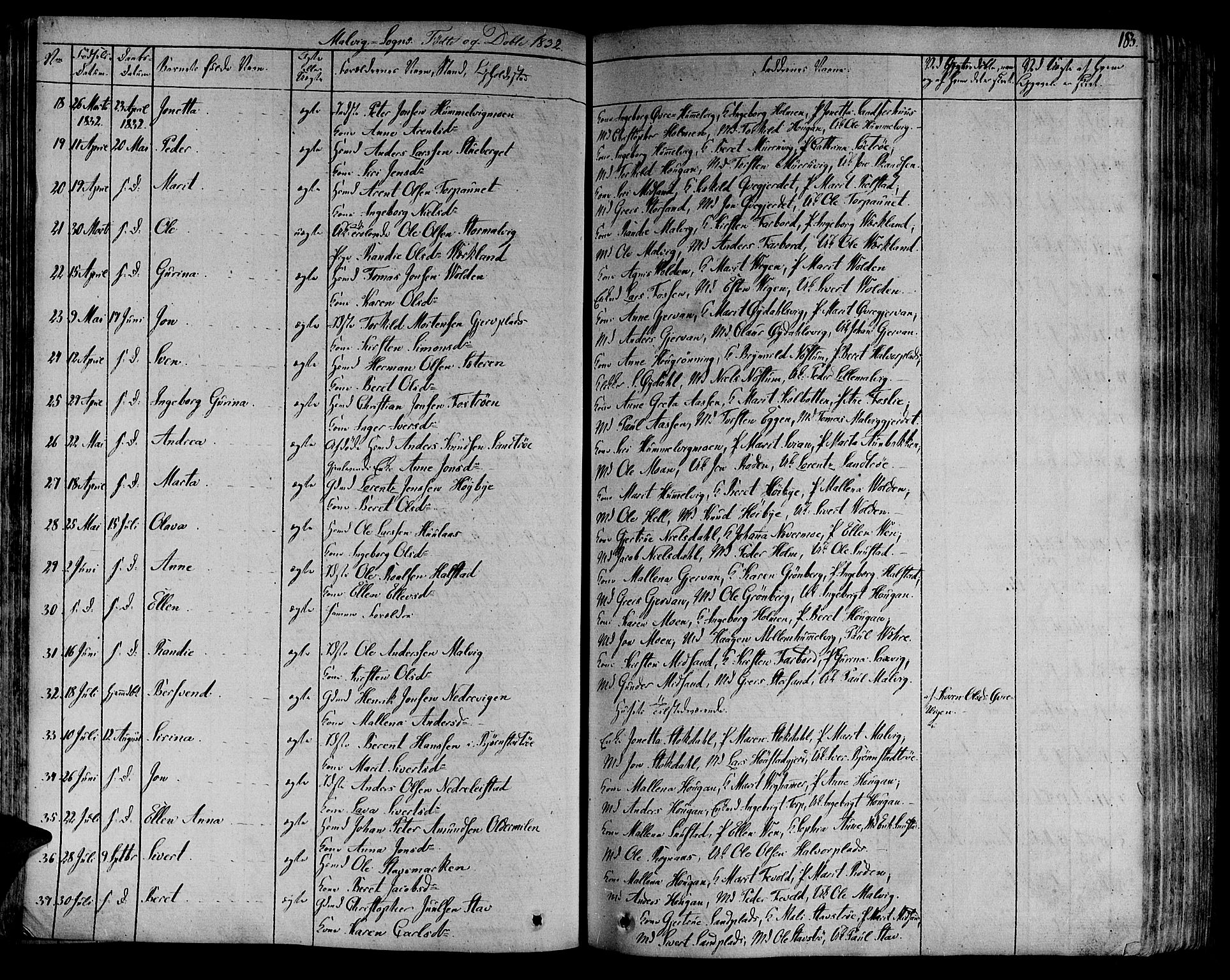 Ministerialprotokoller, klokkerbøker og fødselsregistre - Sør-Trøndelag, SAT/A-1456/606/L0288: Parish register (official) no. 606A04 /3, 1826-1840, p. 183