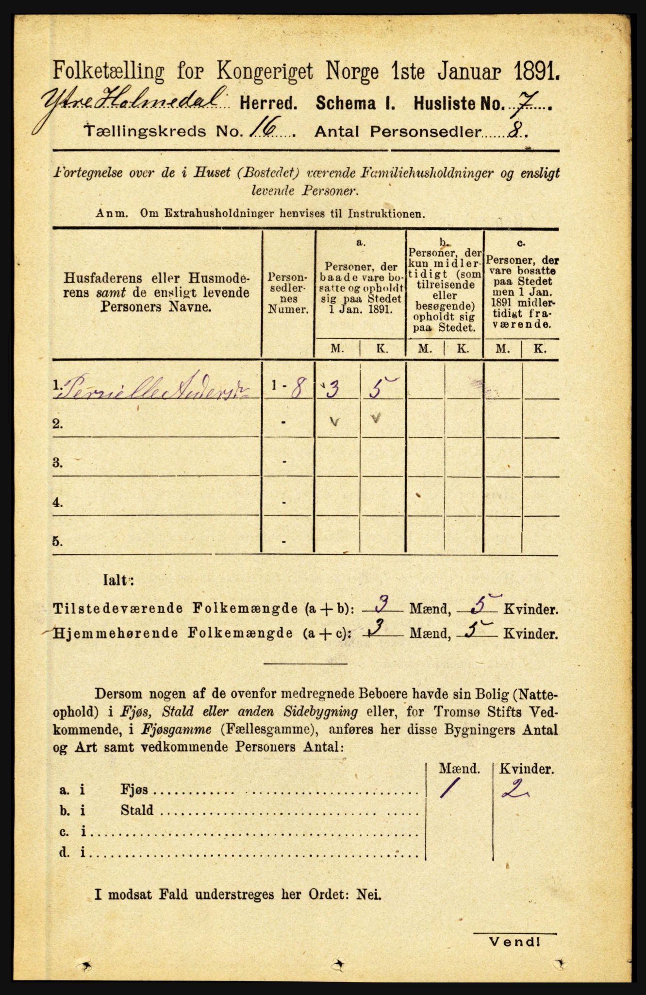 RA, 1891 census for 1429 Ytre Holmedal, 1891, p. 4202