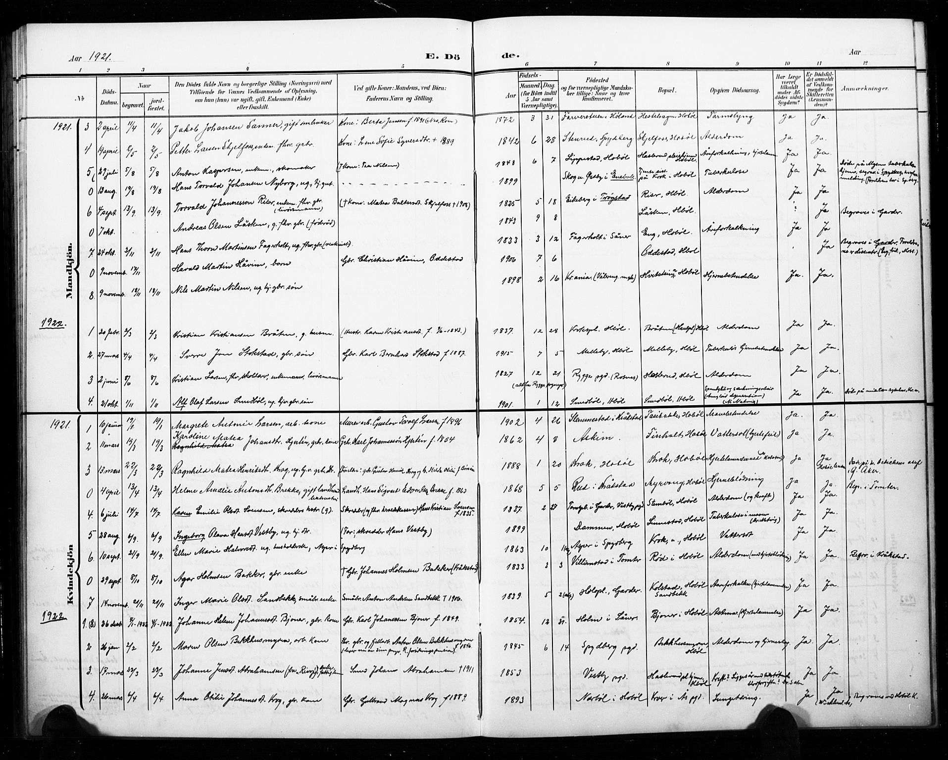 Hobøl prestekontor Kirkebøker, AV/SAO-A-2002/G/Gb/L0001: Parish register (copy) no. II 1, 1905-1929