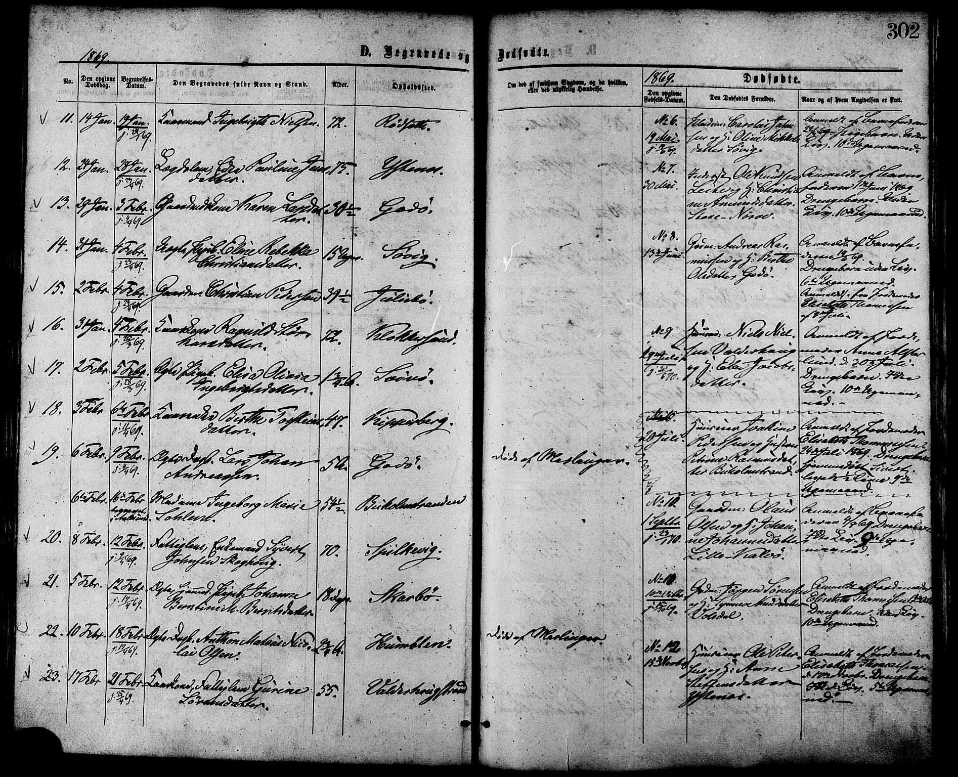 Ministerialprotokoller, klokkerbøker og fødselsregistre - Møre og Romsdal, AV/SAT-A-1454/528/L0399: Parish register (official) no. 528A10, 1864-1879, p. 302