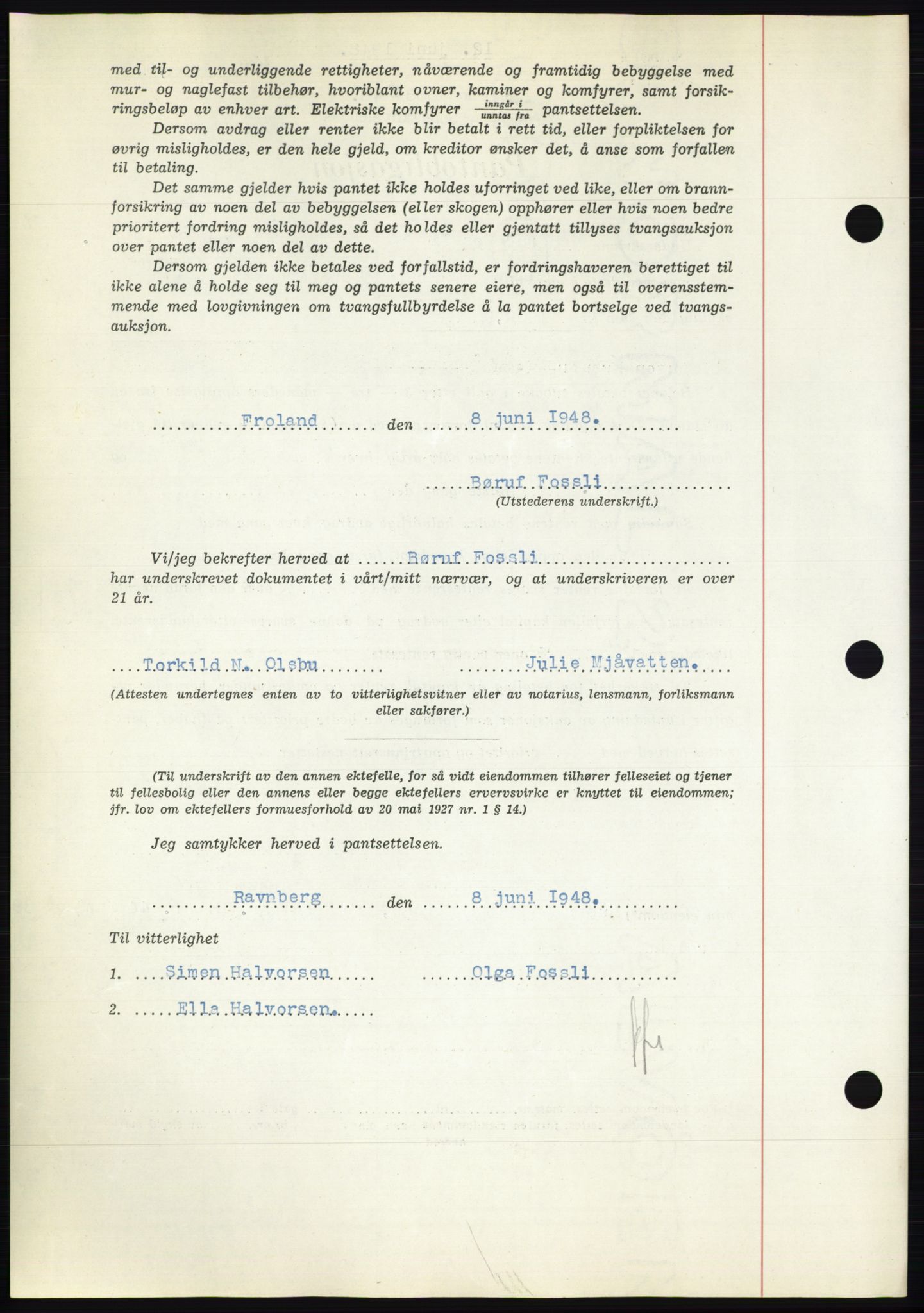 Nedenes sorenskriveri, AV/SAK-1221-0006/G/Gb/Gbb/L0005: Mortgage book no. B5, 1948-1948, Diary no: : 888/1948